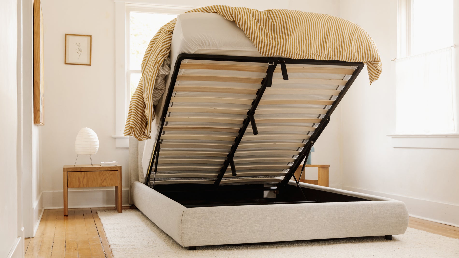 Cloud Bed with Storage, Queen, Stone_image