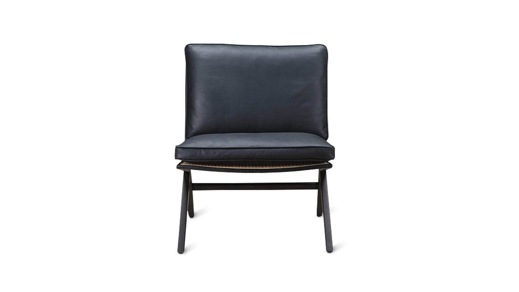 Endless Summer Lounge Chair with Cushion, Black Ash/Black Coal Leather_image