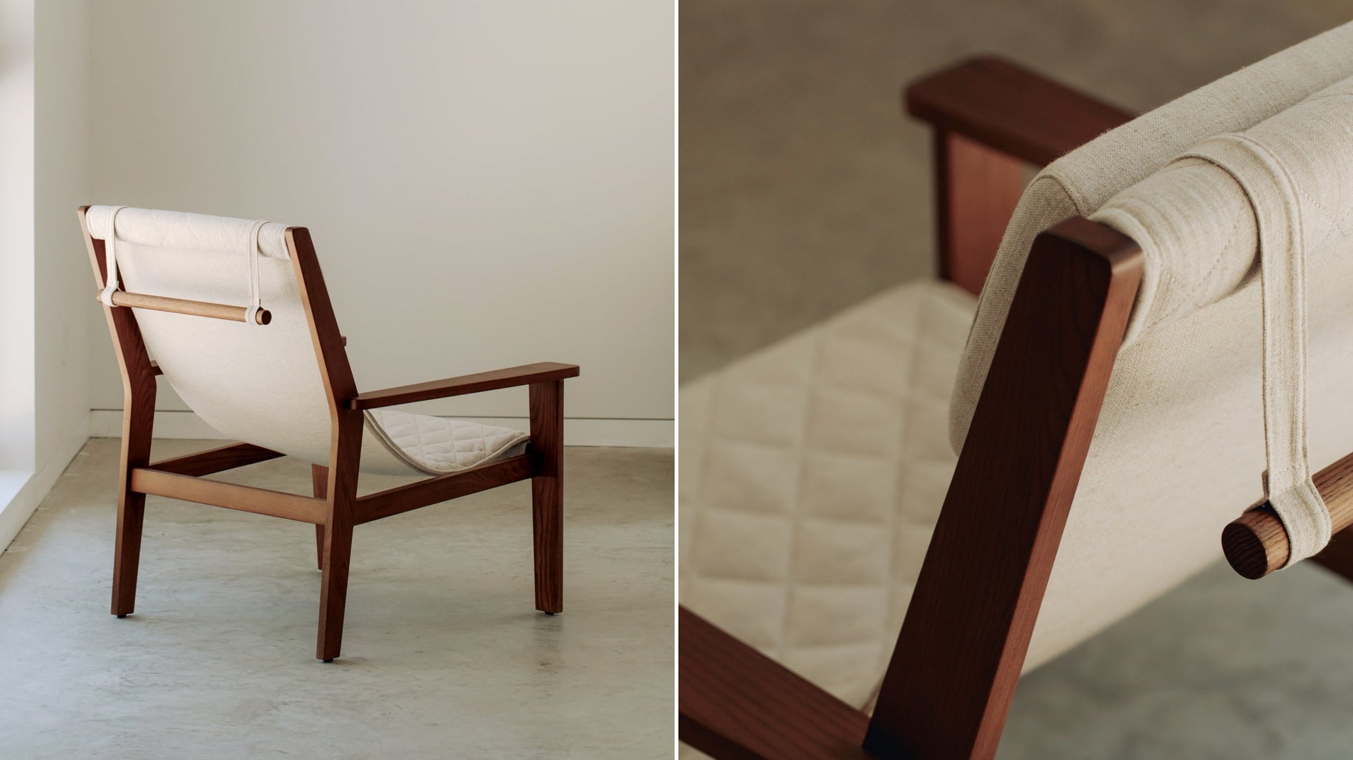 Sweet Life Sling Lounge Chair With Headrest, Natural Walnut_image