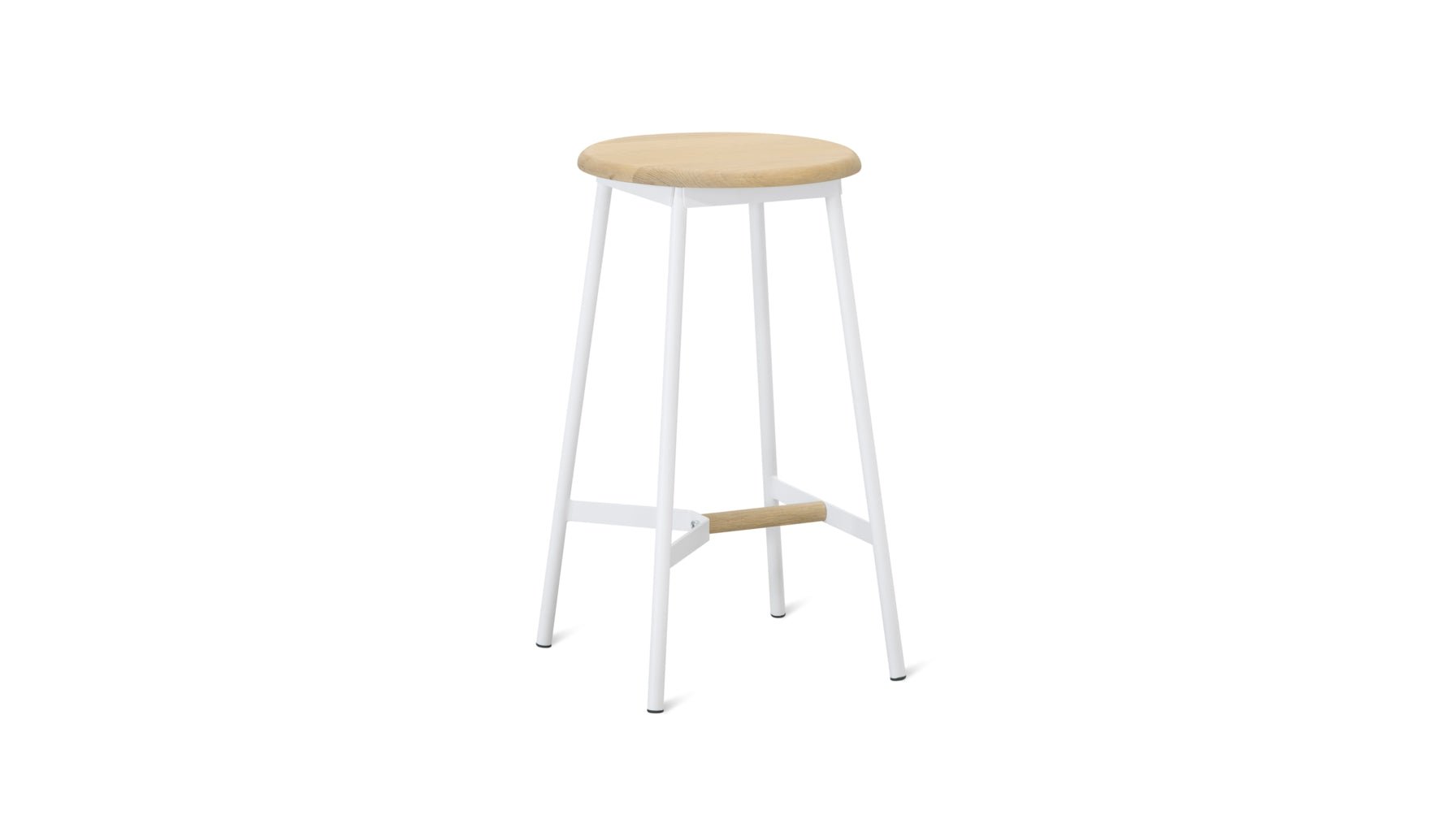 Take The Edge Off Stool, Counter, Natural/White Metal_image