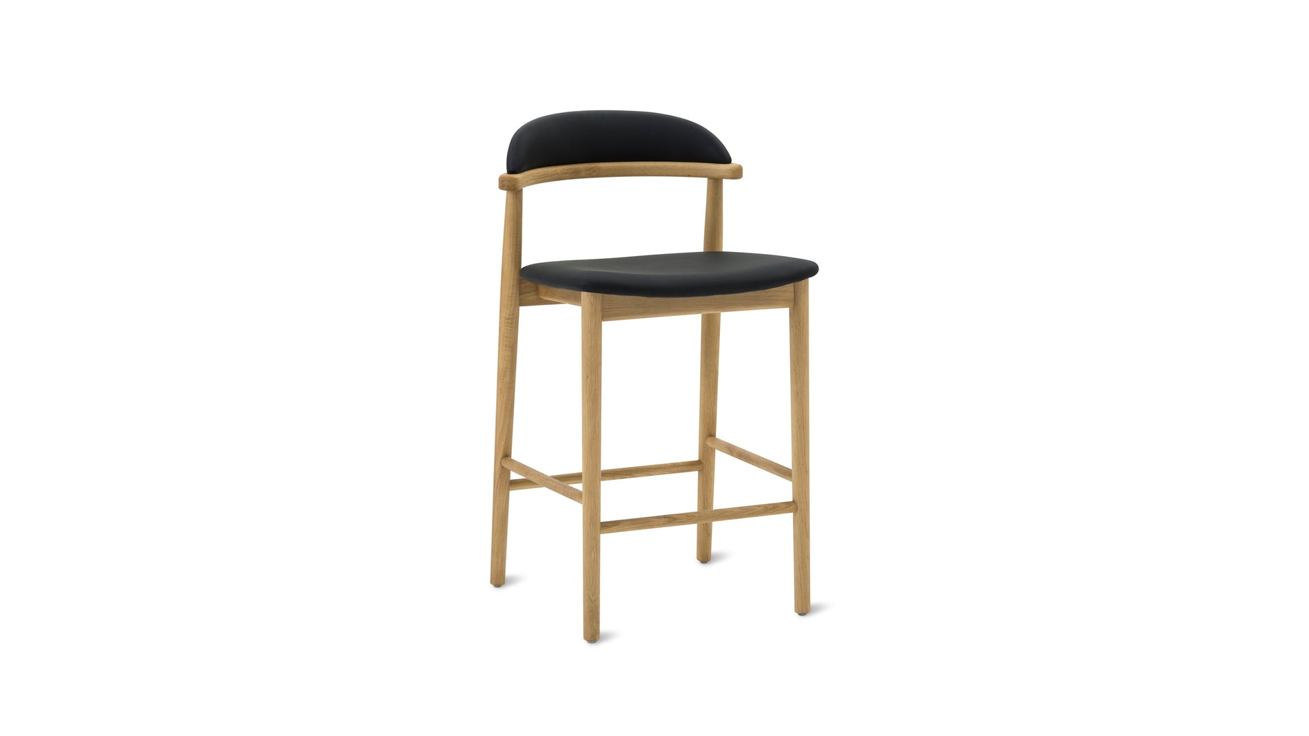 Count On Me Counter Stool, Oak, Black Seat_image
