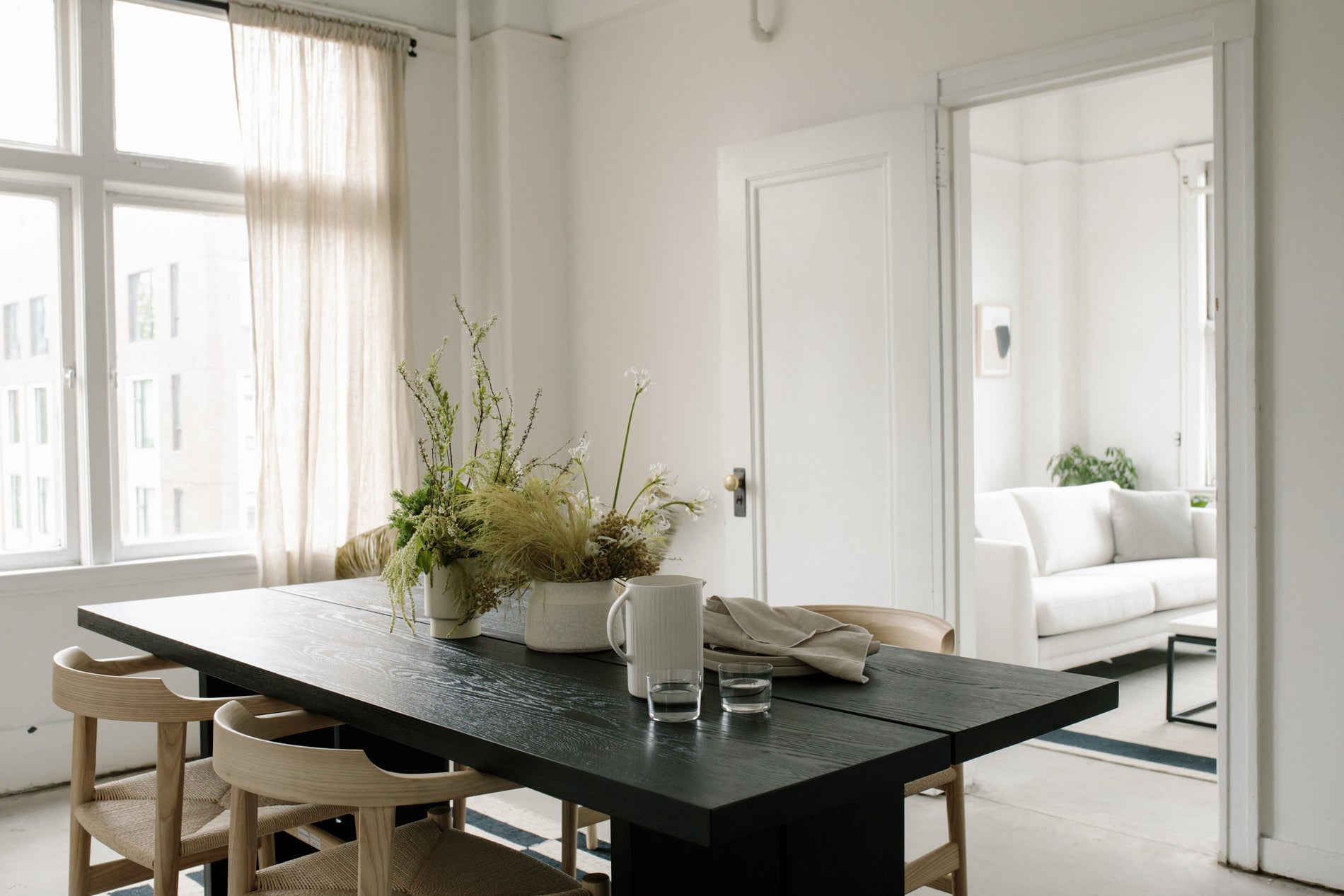 Plane Dining Table, Seats 4-6 People, Black Oak_image
