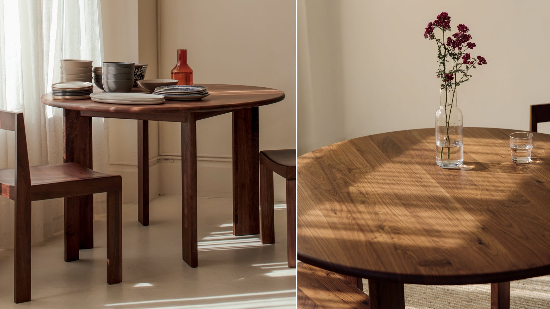 Frame Round Dining Table, Seats 4-5 People, American Walnut_image
