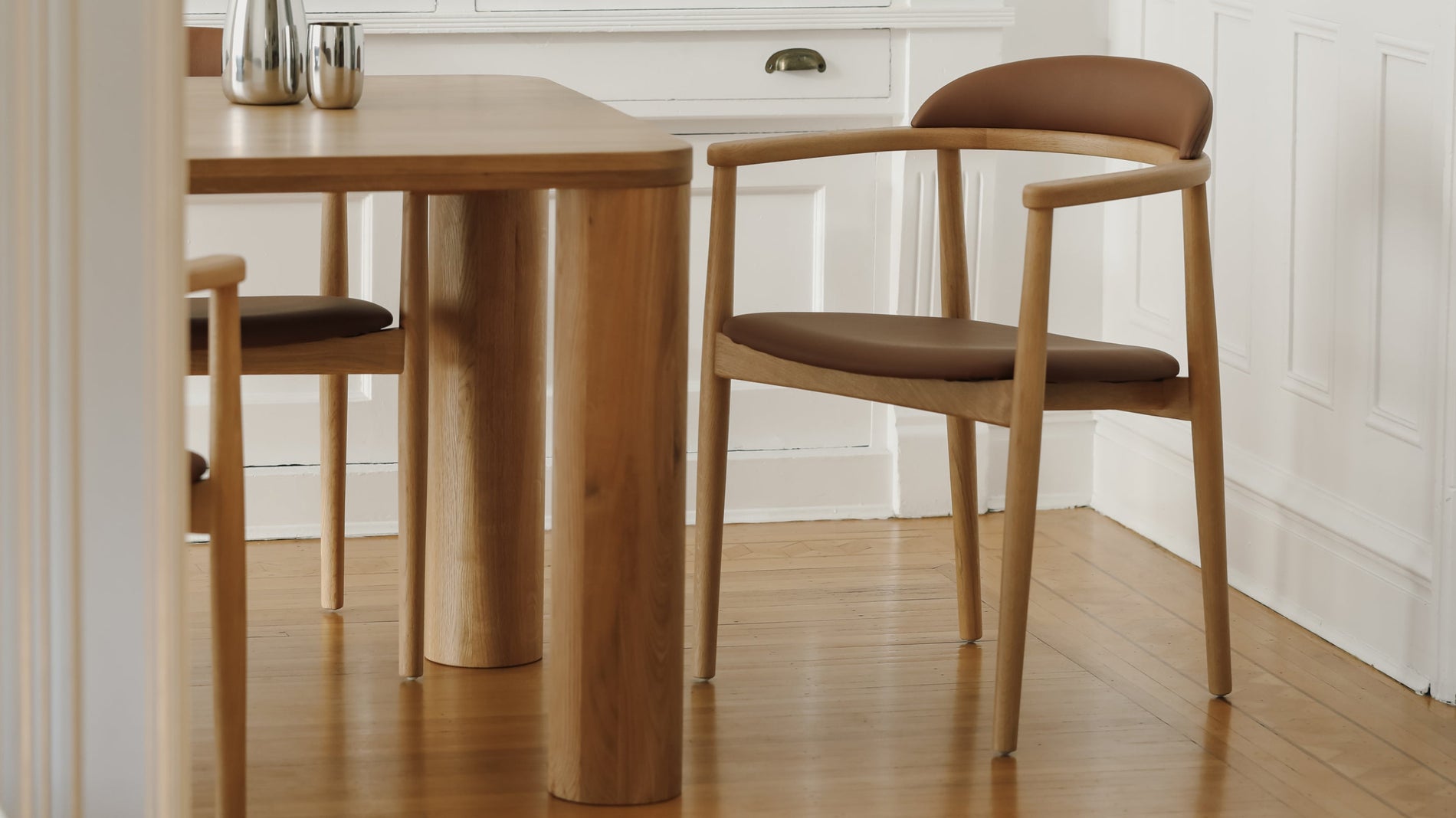 Count On Me Dining Chair, Oak, Brown Seat_image
