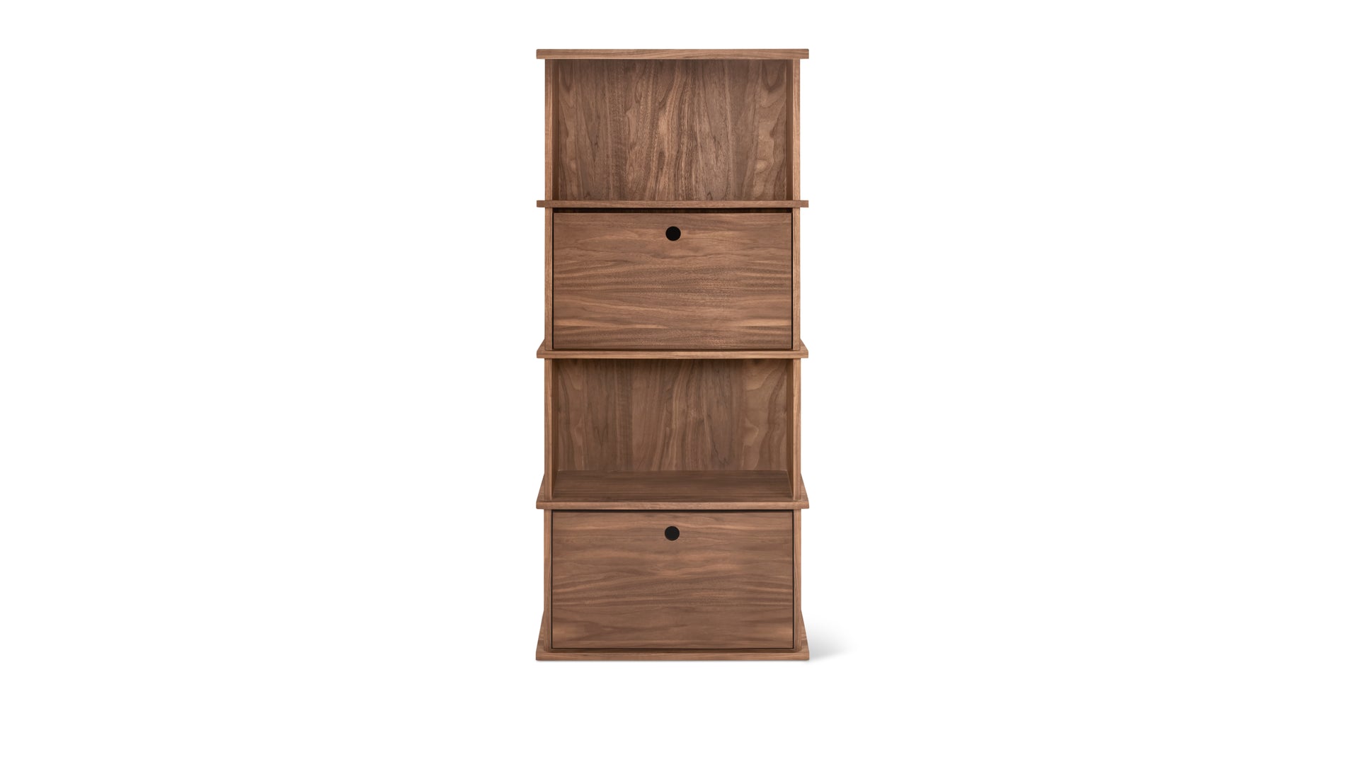 Keep Stacking Storage System 4-Piece Tall, Open and Closed, Walnut_image