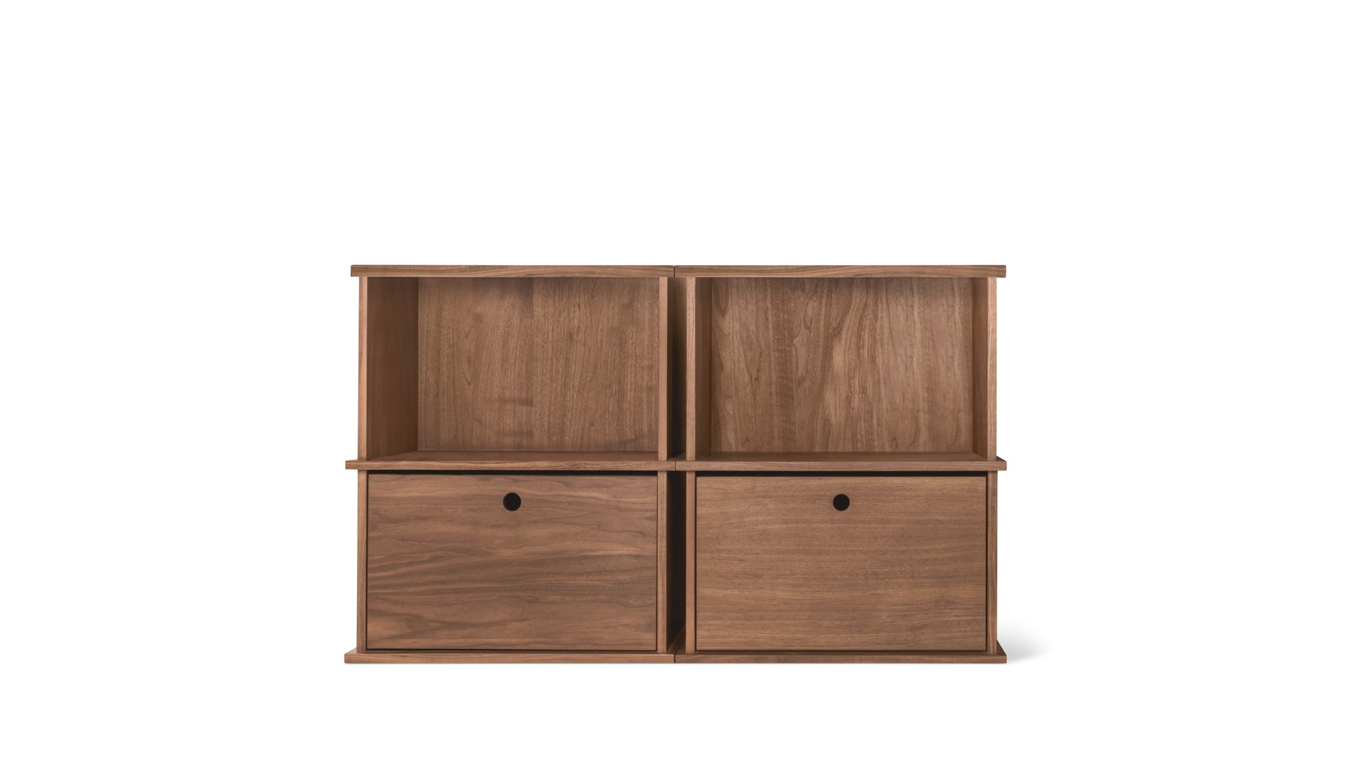 Keep Stacking Storage System 4-Piece, Open and Closed, Walnut_image