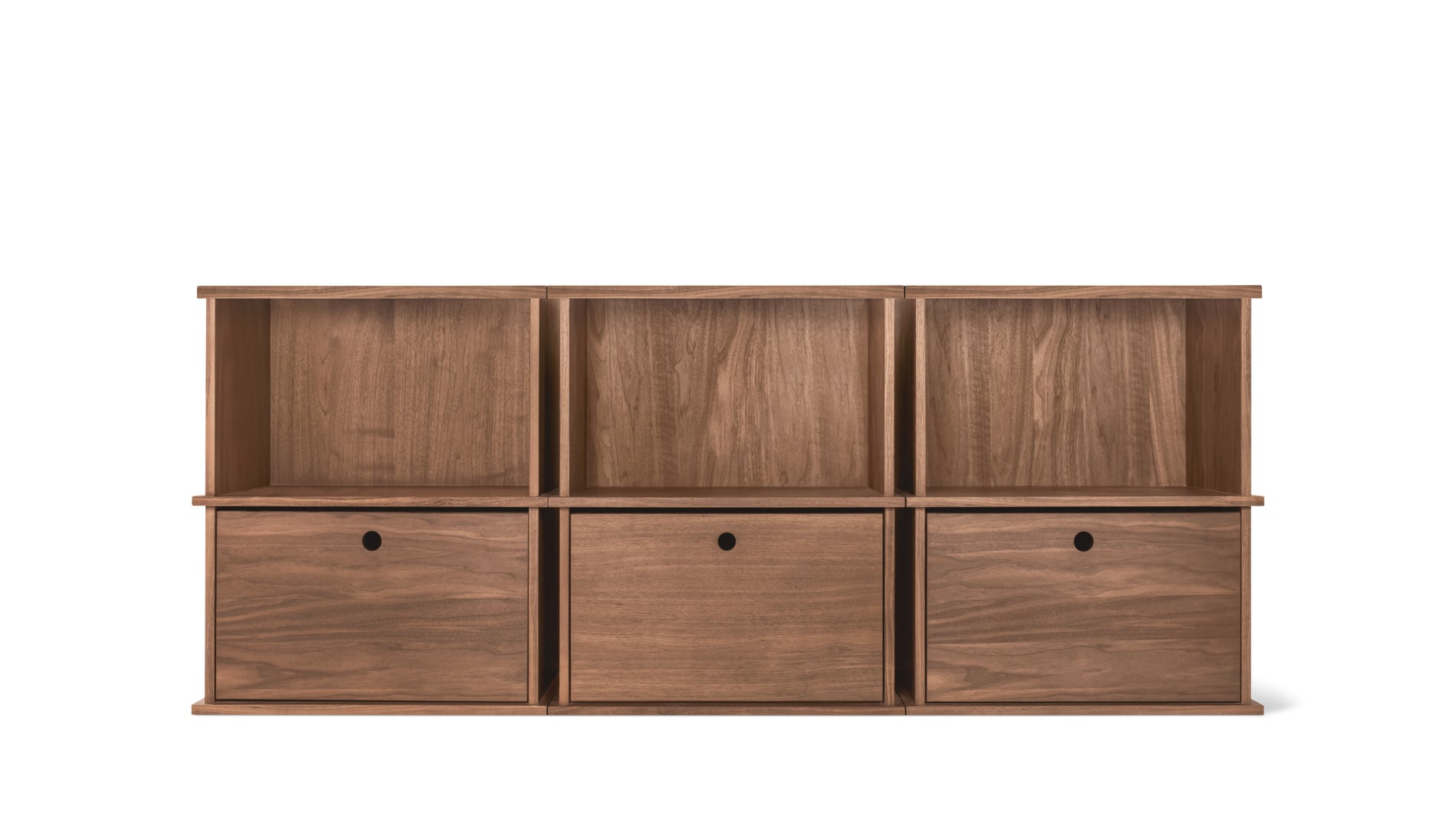 Keep Stacking Storage System 6-Piece, Open and Closed, Walnut_image