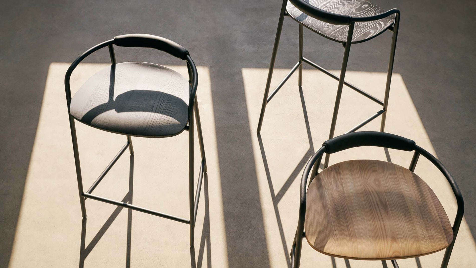 Slow Mornings Stool, Bar, Natural/Black Metal_image