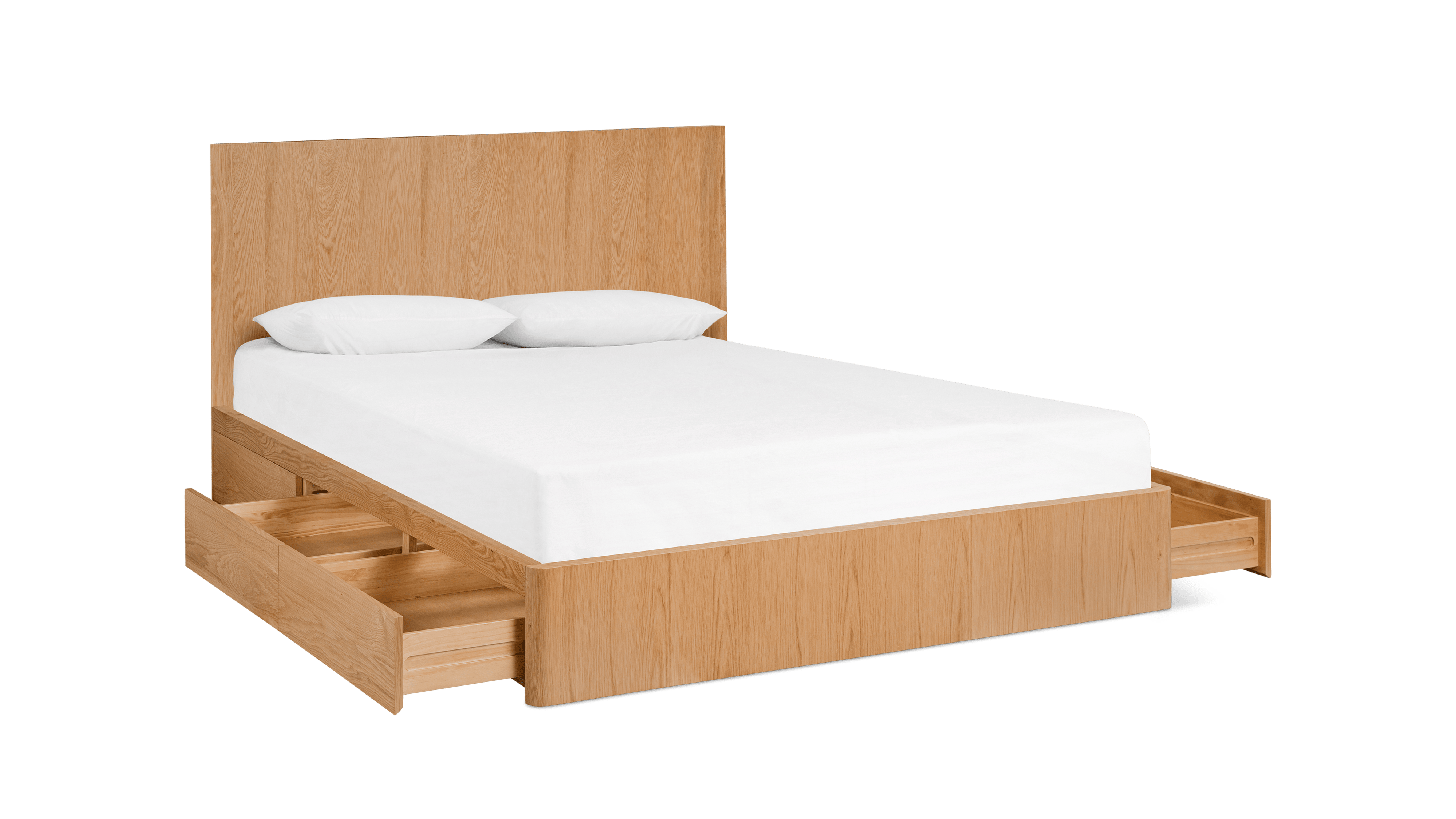 Form Bed With Storage, Queen, White Oak - Image 5