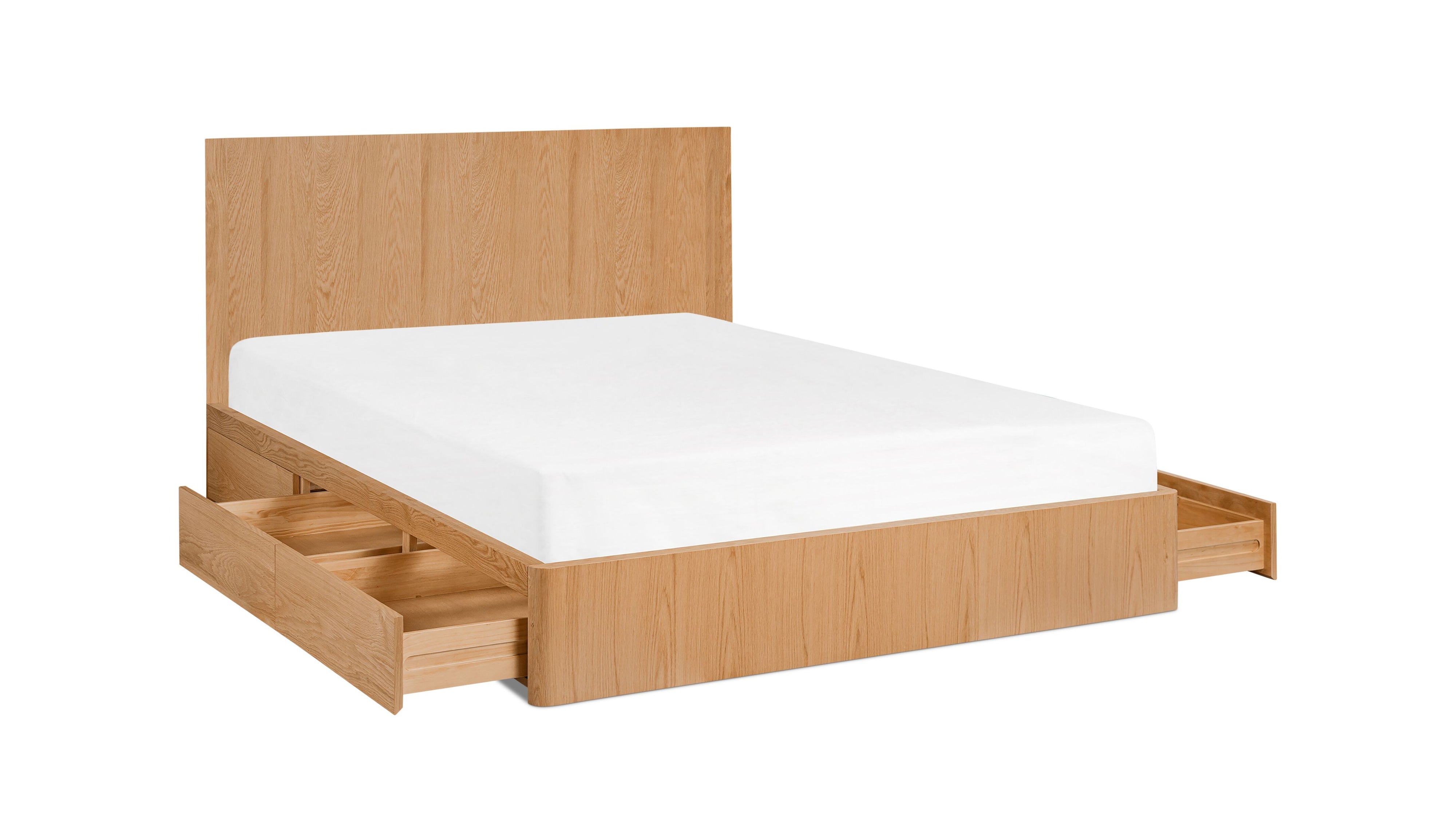 Form Storage Bed, Queen, White Oak