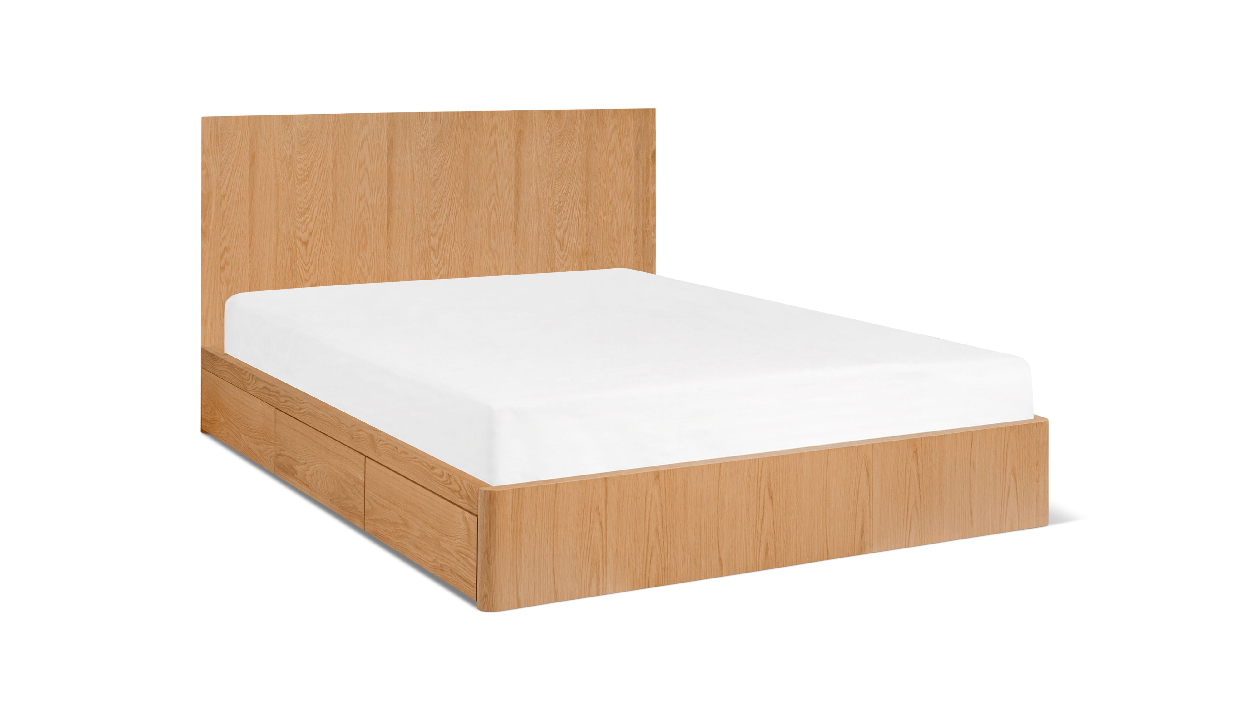 Form Storage Bed, Queen, White Oak