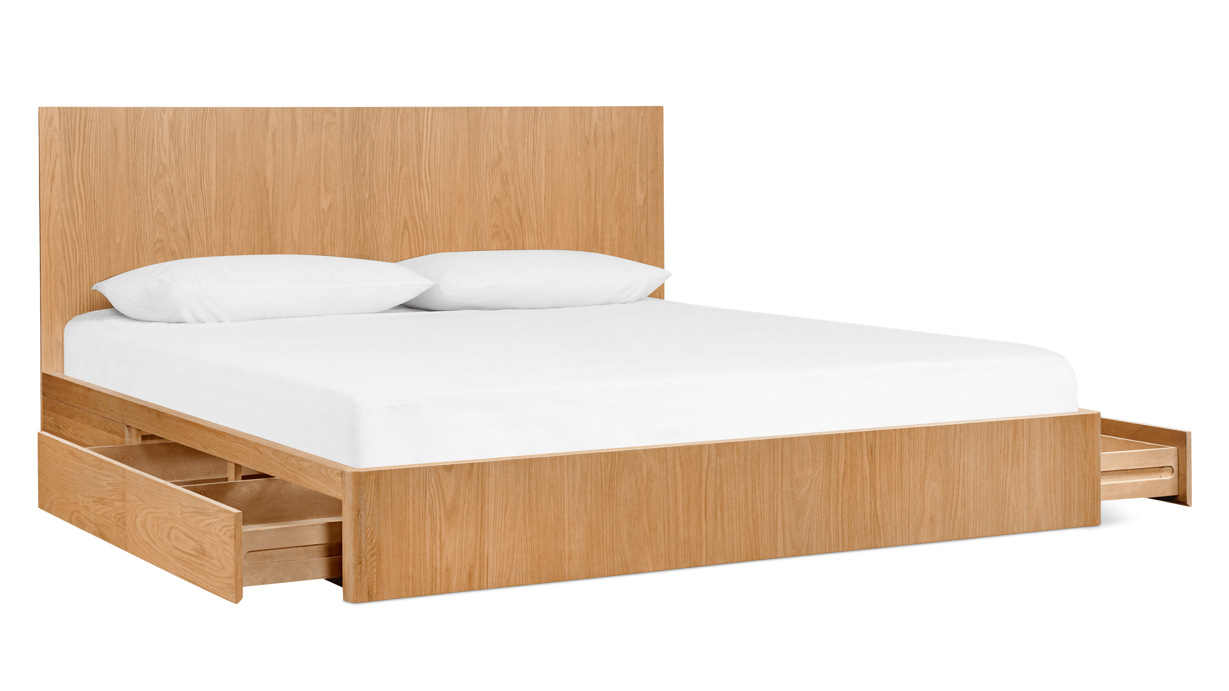 Form Bed With Storage, King, White Oak - Image 5