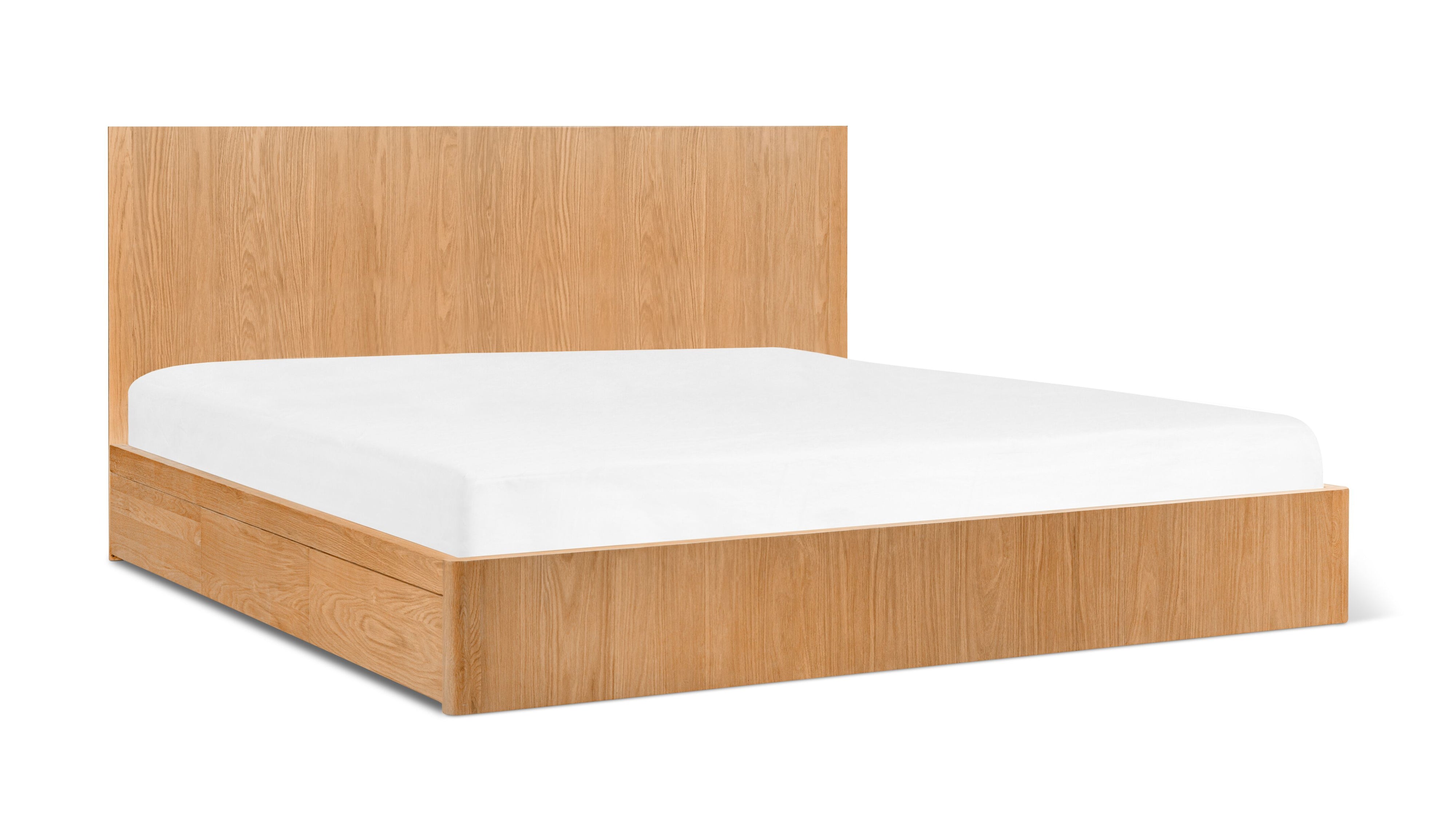 Form Storage Bed, King, White Oak