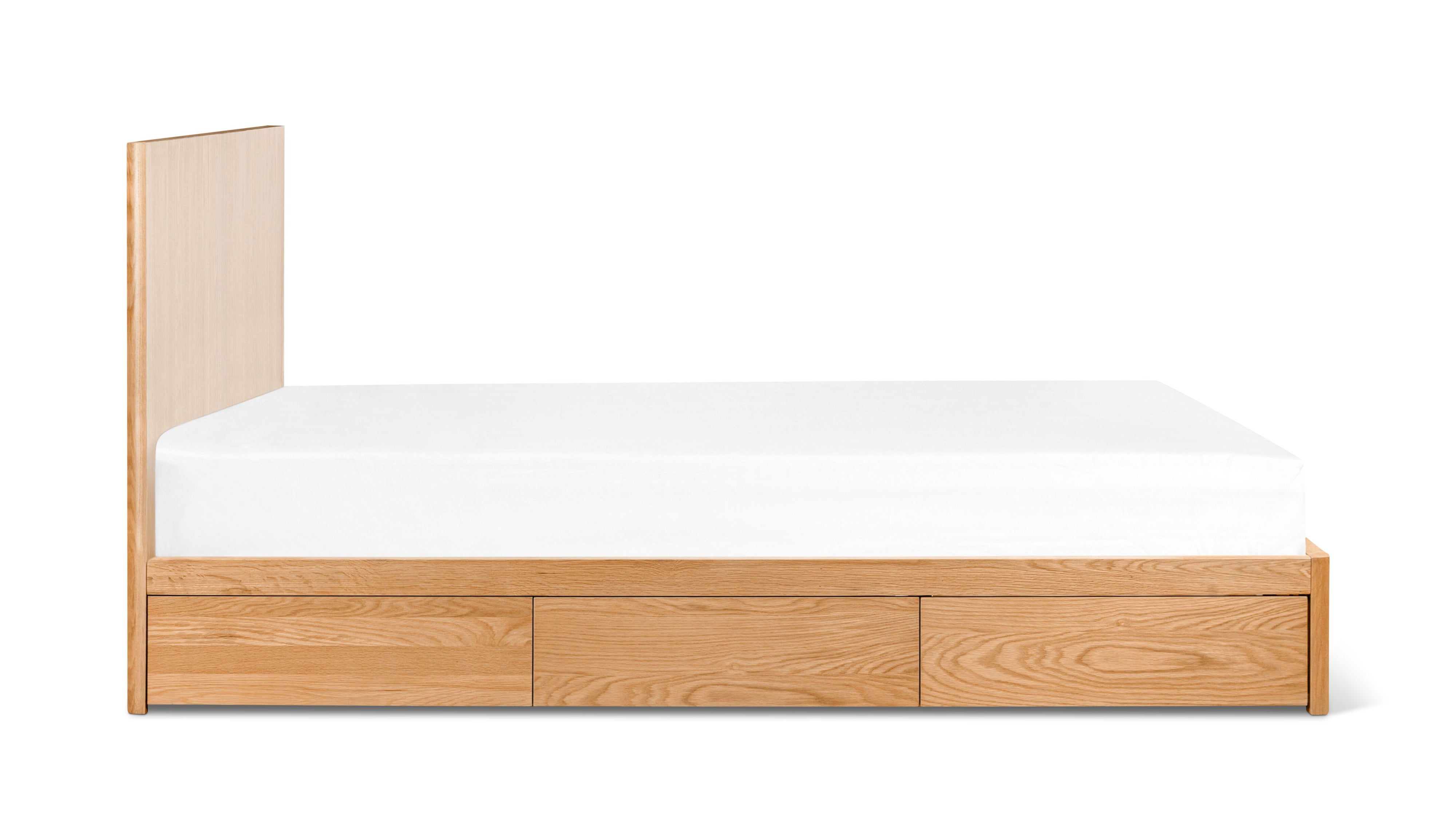 Form Storage Bed, King, White Oak