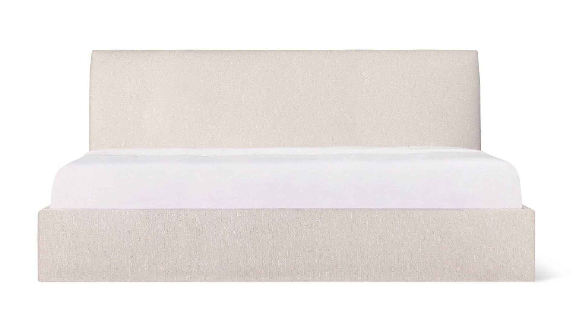 Wave Bed High Headboard with Storage, Queen, Latte_image