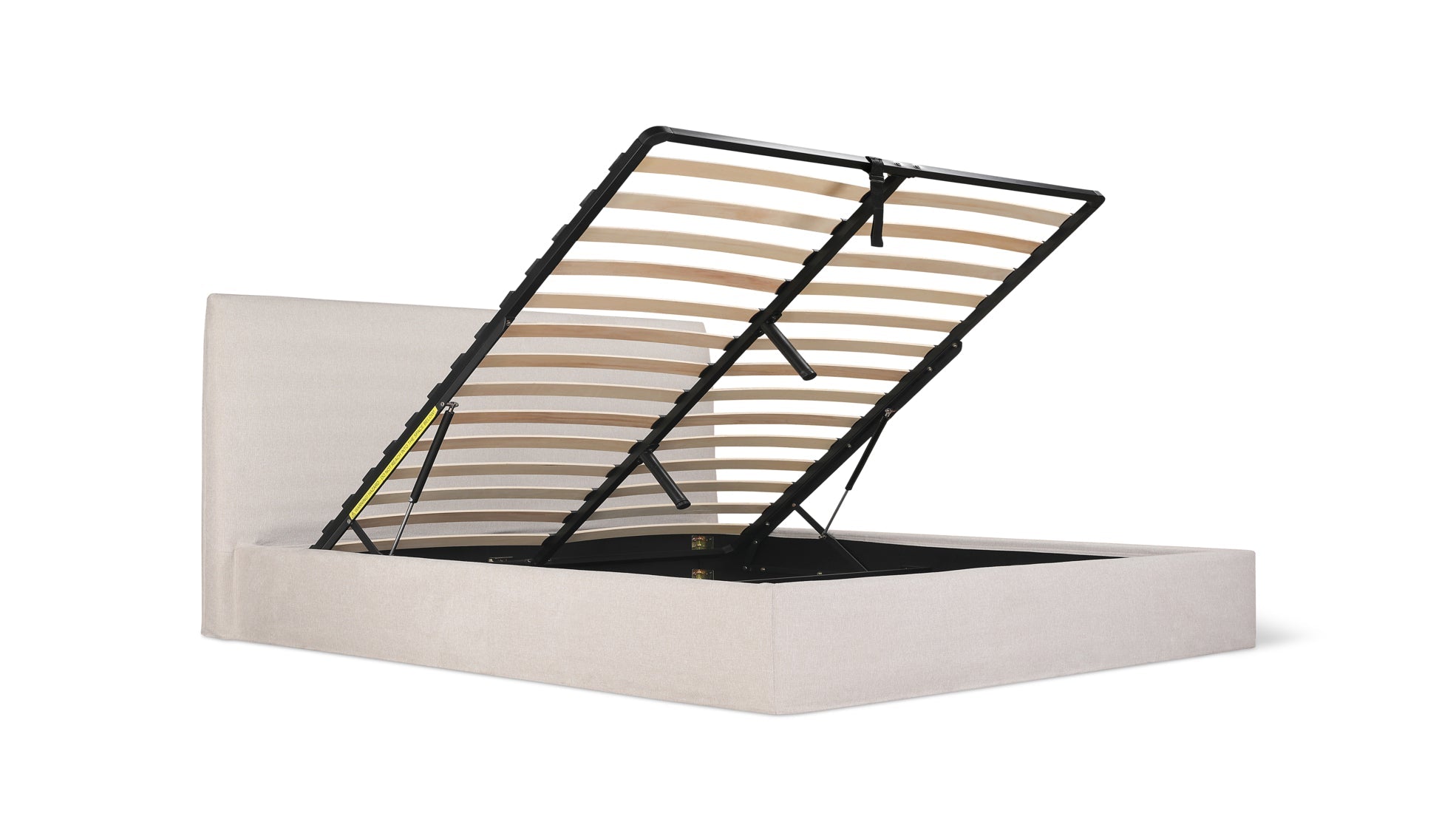 Wave Bed High Headboard with Storage, Queen, Latte - Image 12