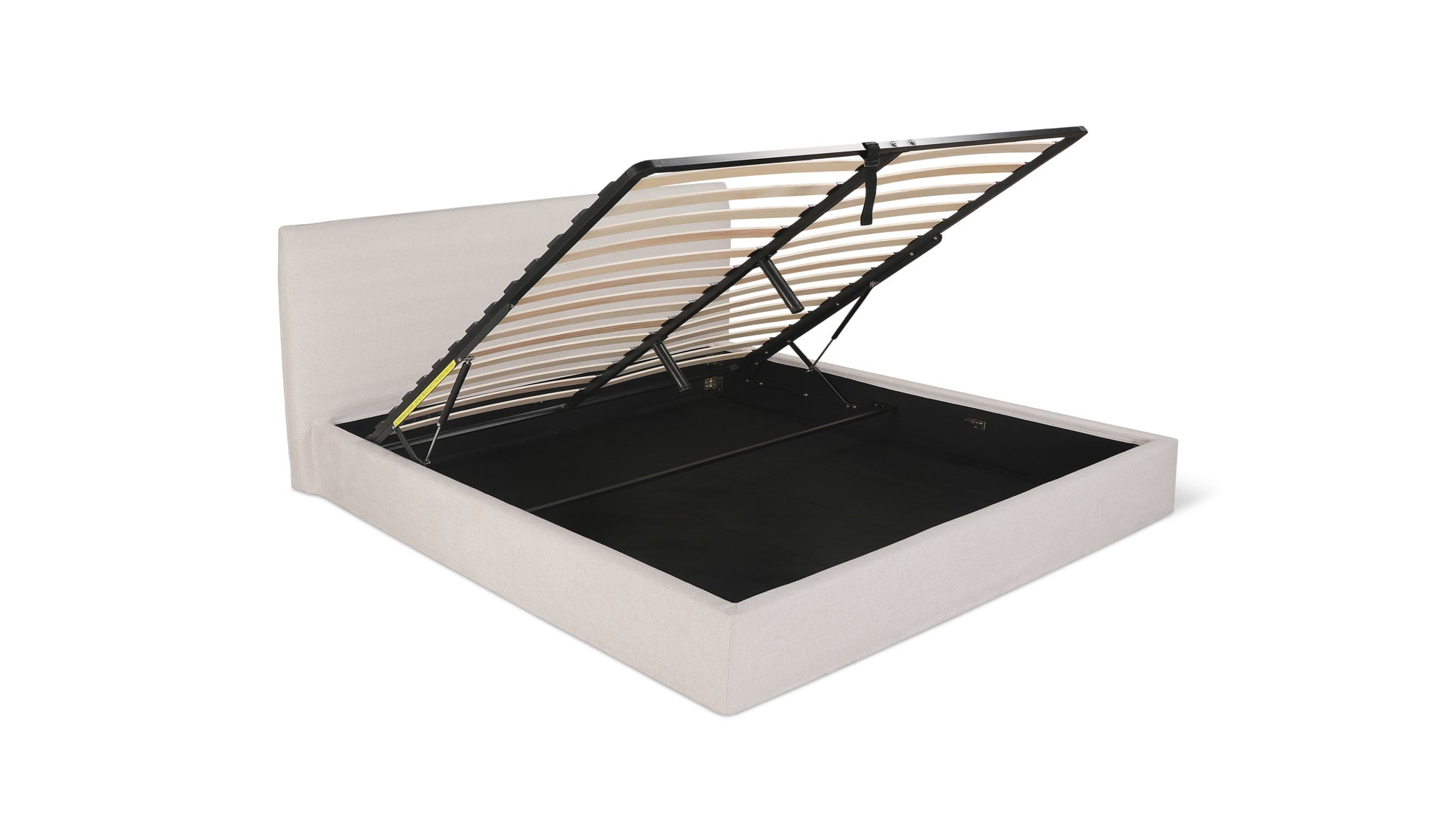Wave Bed High Headboard with Storage, Queen, Latte - Image 11