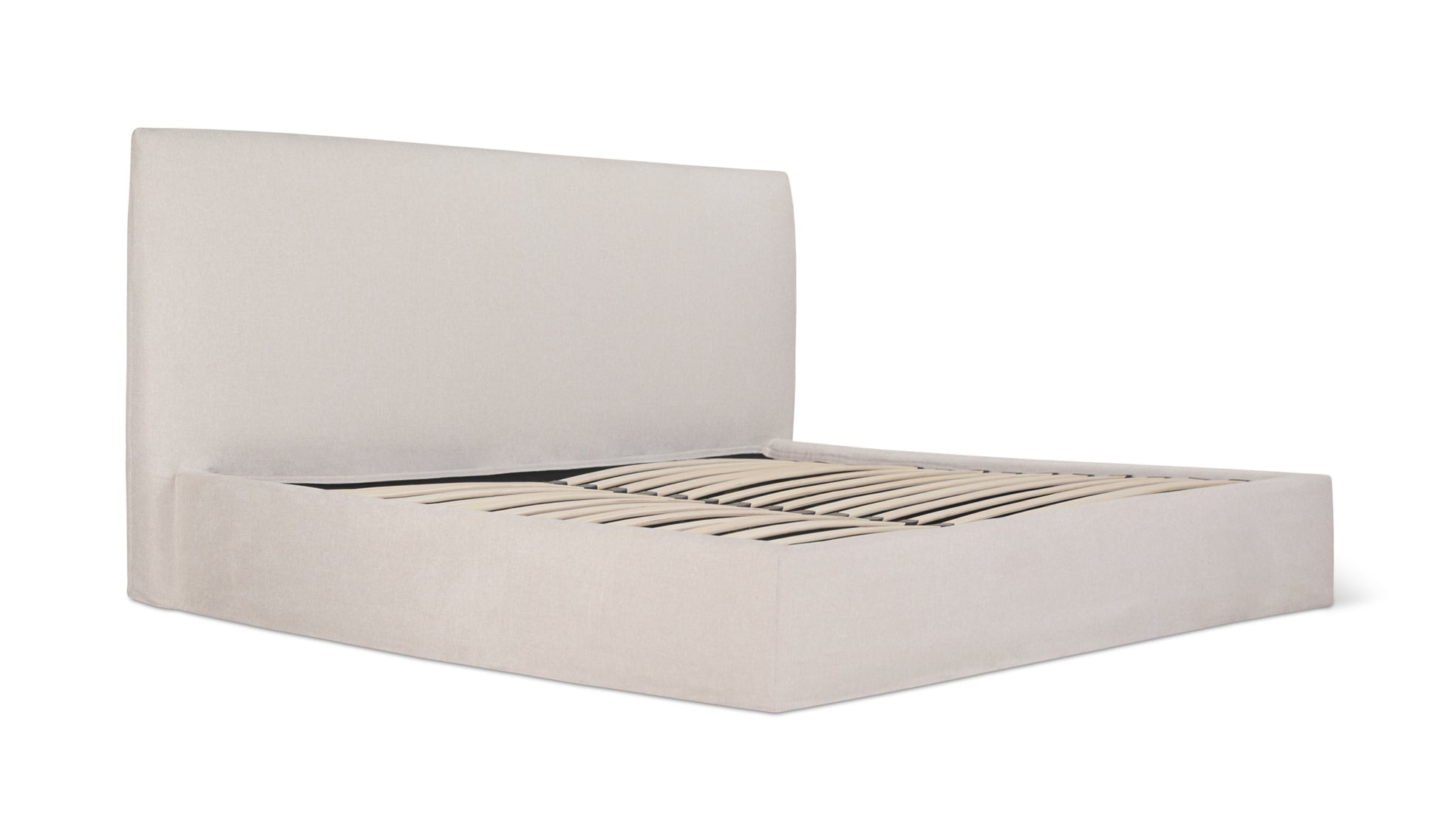 Wave Bed High Headboard with Storage, Queen, Latte - Image 10