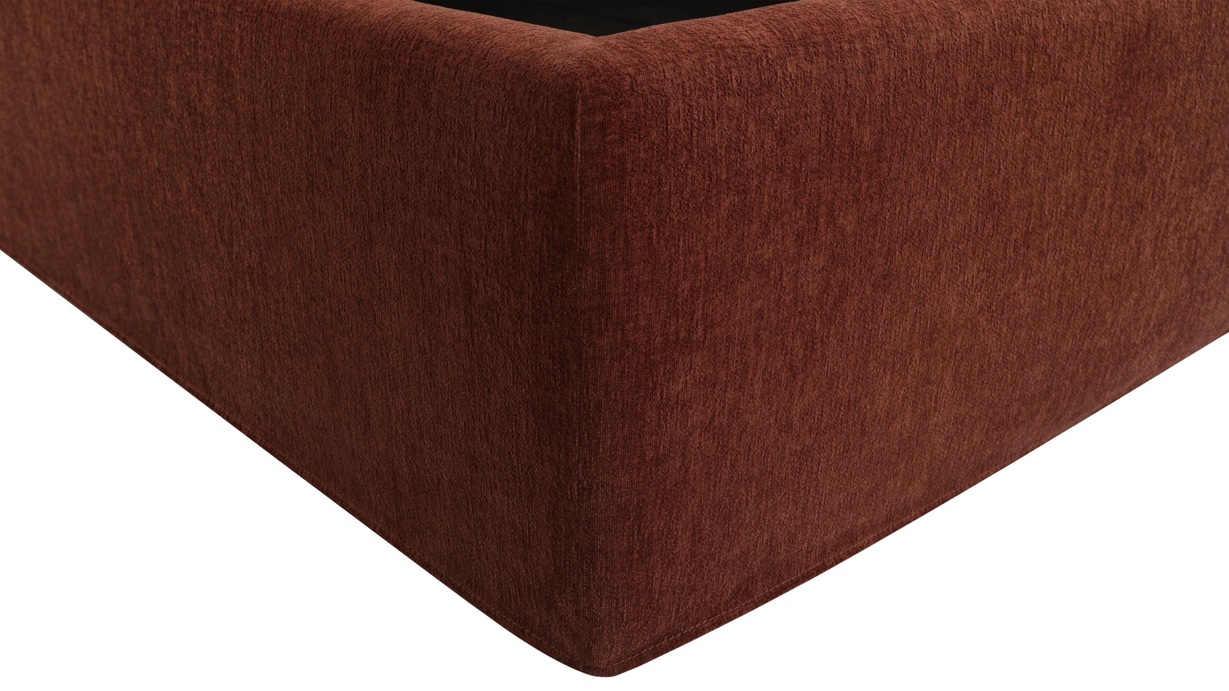 Wave Bed High Headboard with Storage, Queen, Toffee