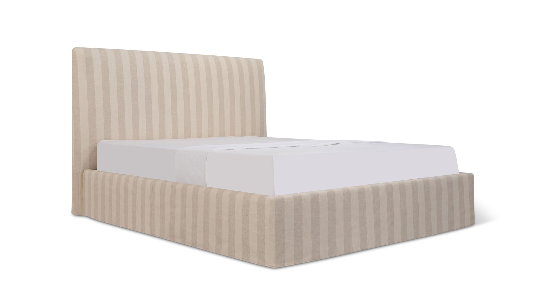 Wave Bed High Headboard with Storage, King, Dover Stripe_image