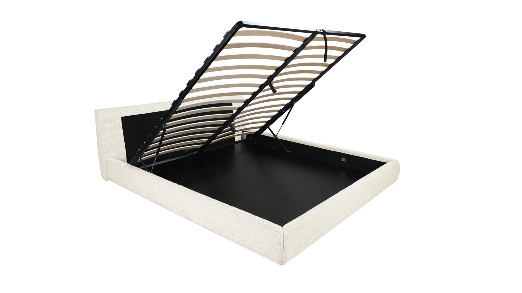 Cloud Bed with Storage, King, Cream Boucle - Image 12