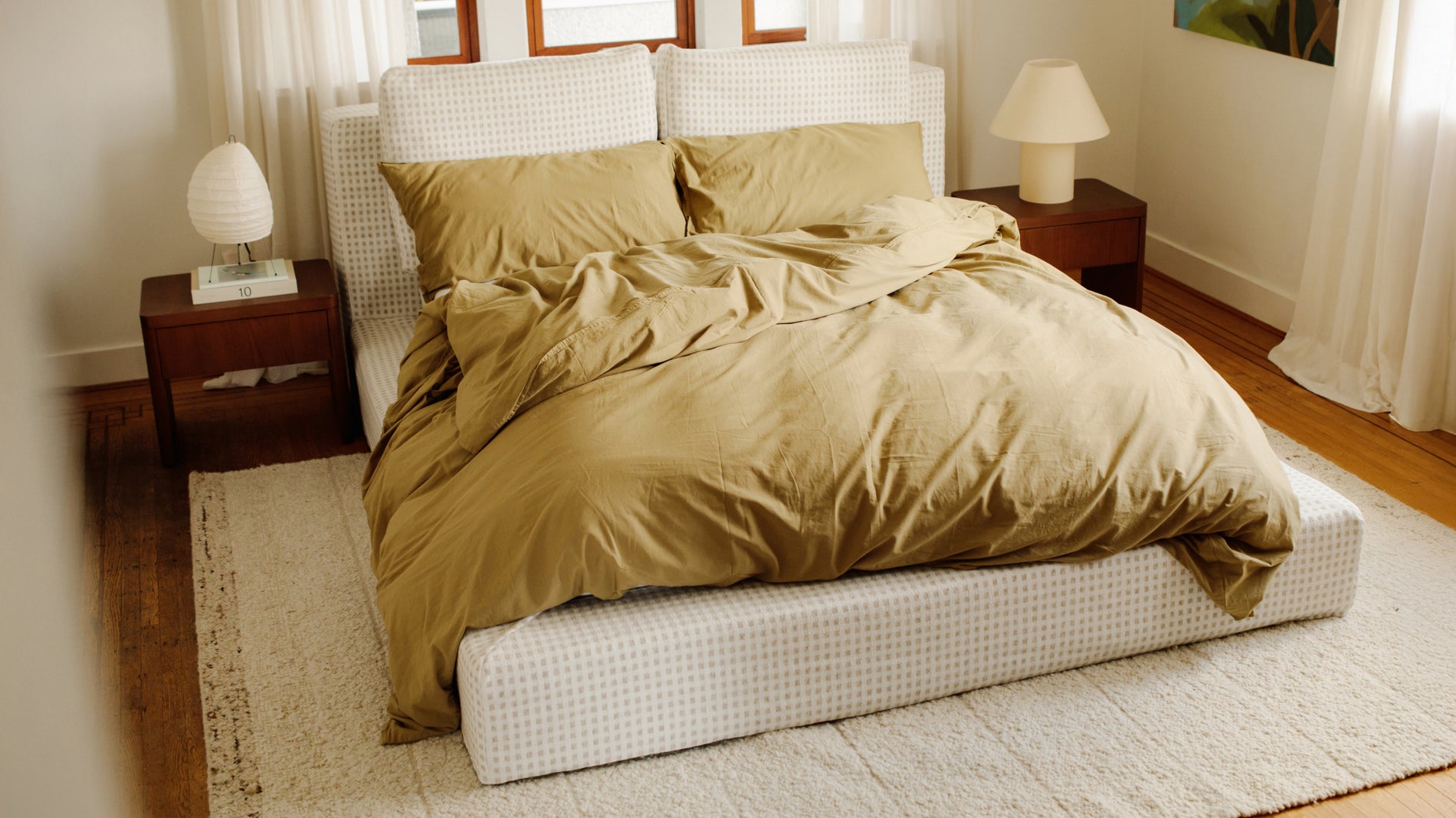 Movie Night™ Storage Bed, Queen, Carmel Check_image