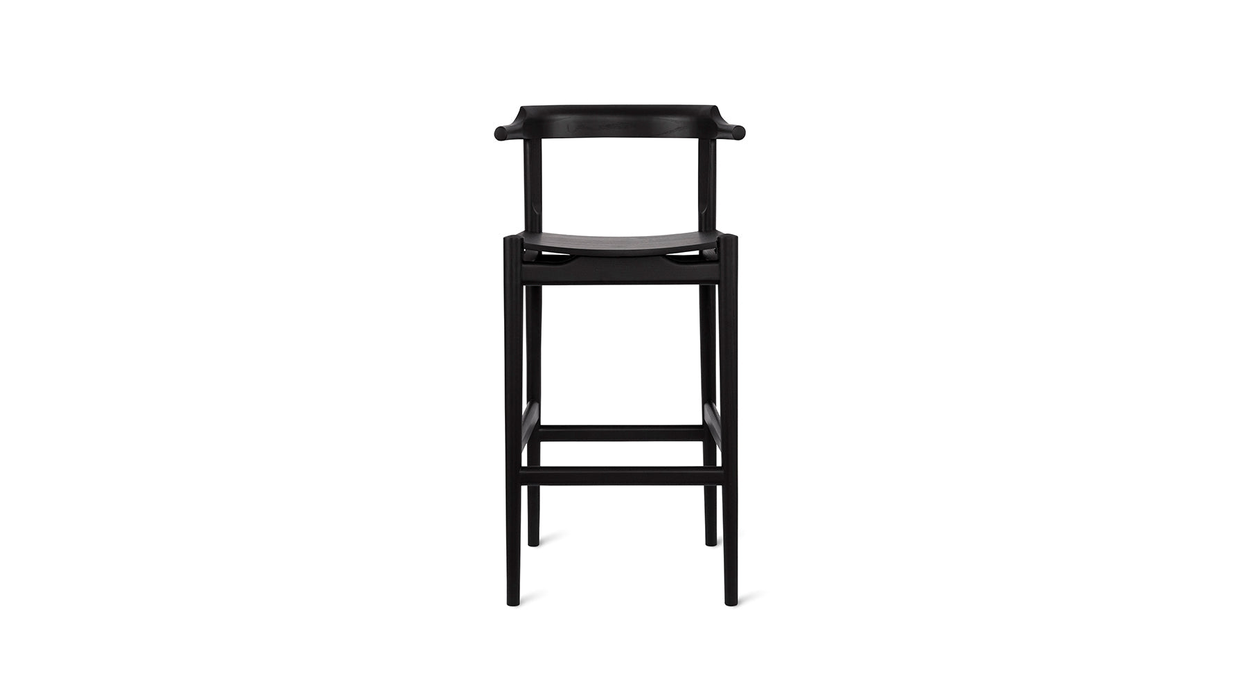 Tuck In Stool, Bar, Black Ash, Wood Seat - Image 1