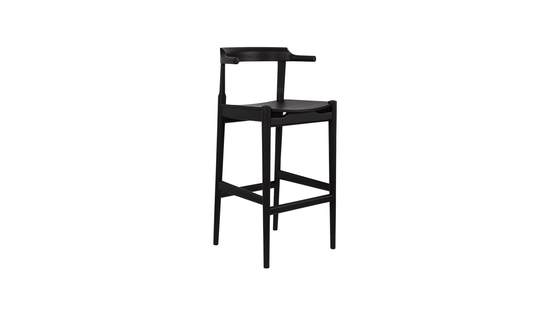 Tuck In Stool, Bar, Black Ash, Wood Seat - Image 9