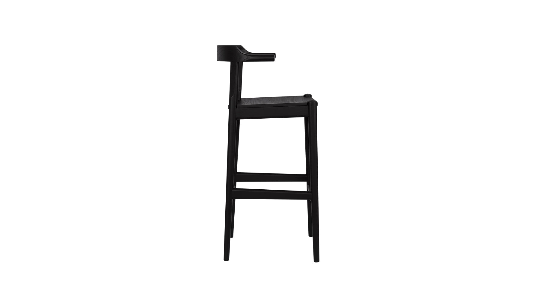 Tuck In Stool, Bar, Black Ash, Wood Seat - Image 9