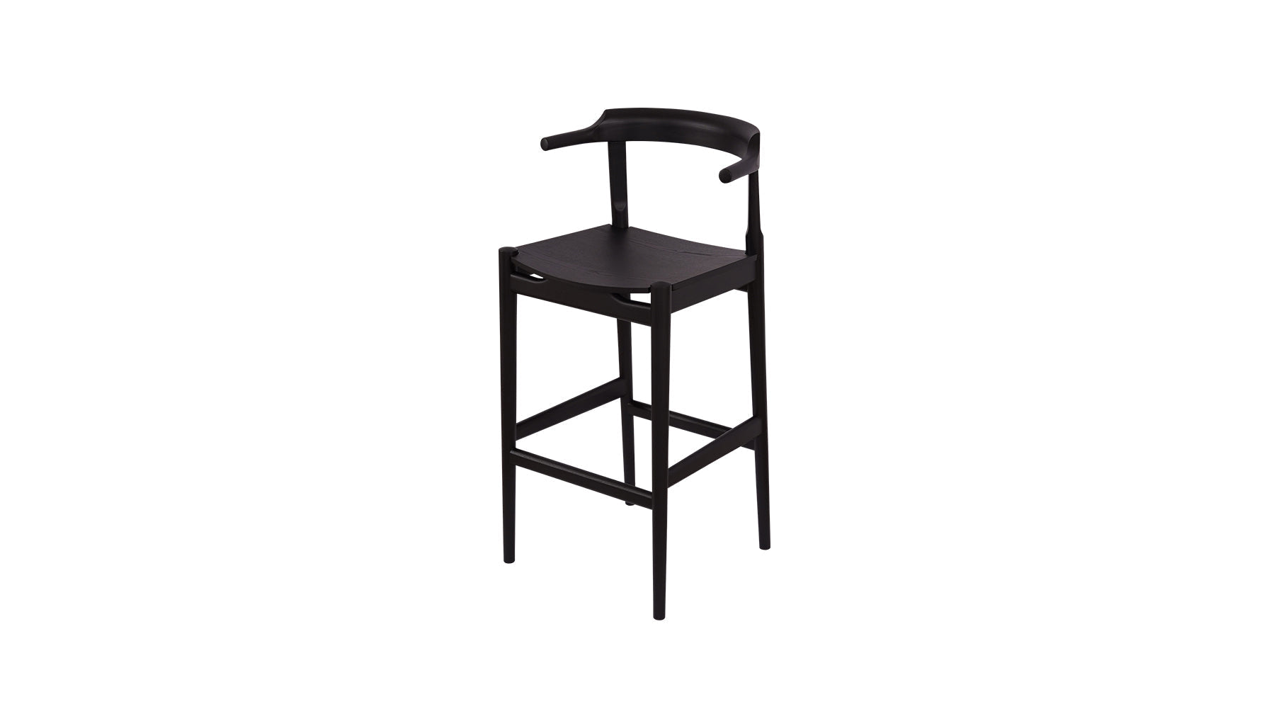 Tuck In Stool, Bar, Black Ash, Wood Seat - Image 6