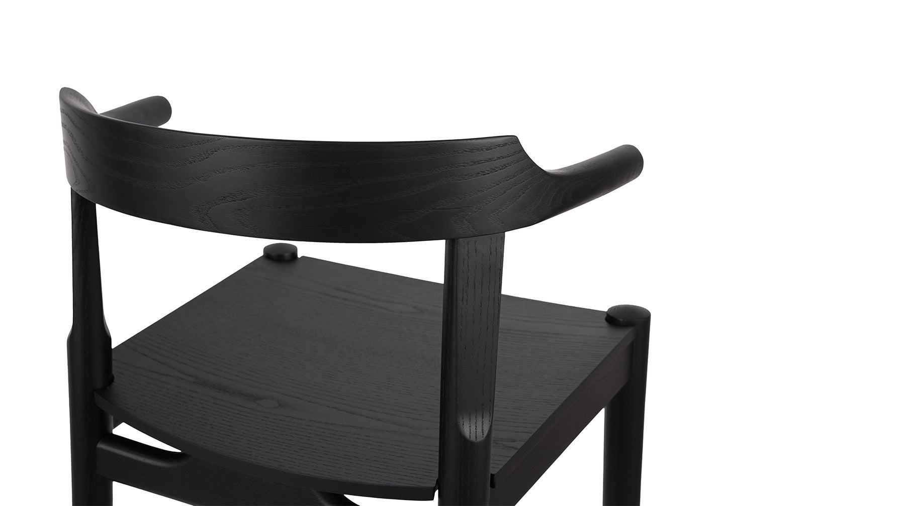 Tuck In Stool, Bar, Black Ash, Wood Seat - Image 7