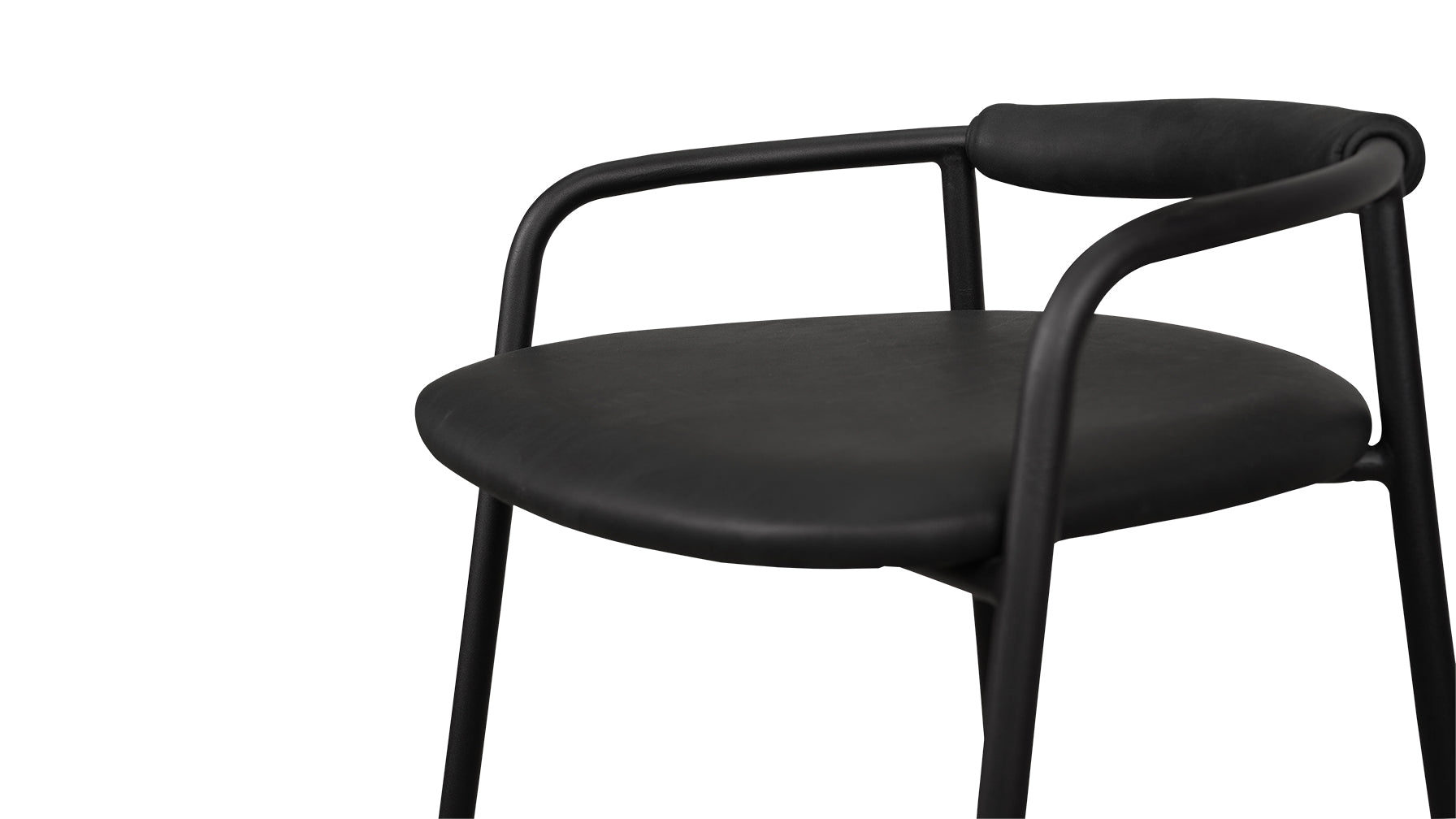 Slow Mornings Stool, Bar, Coal Leather/Black Metal - Image 8