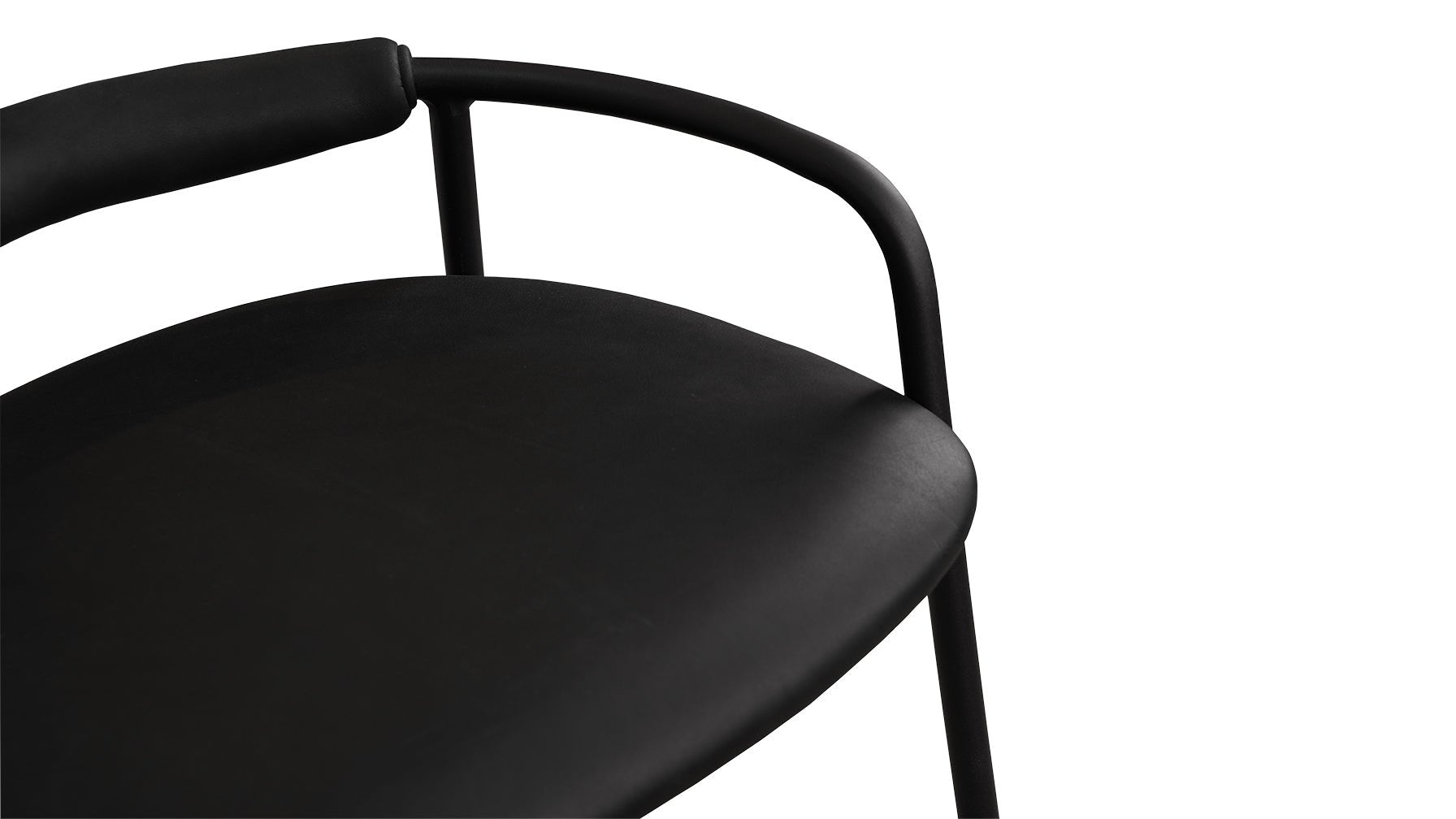 Slow Mornings Stool, Bar, Coal Leather/Black Metal - Image 9