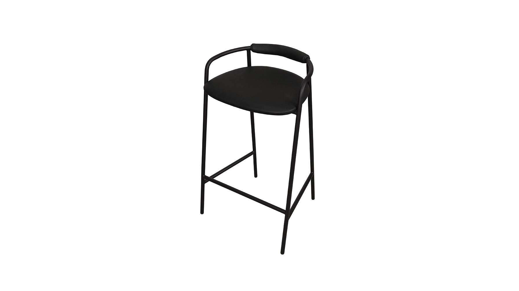Slow Mornings Stool, Bar, Coal Leather/Black Metal - Image 13