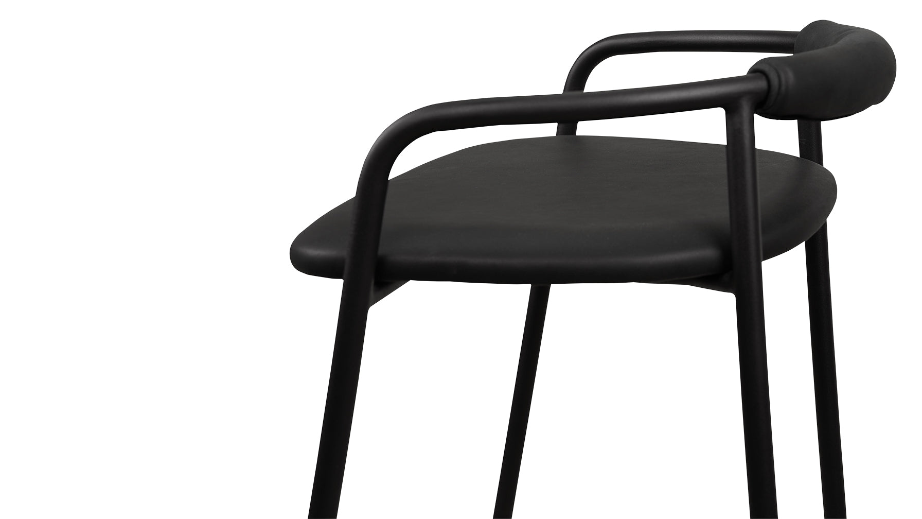 Slow Mornings Stool, Bar, Coal Leather/Black Metal - Image 14