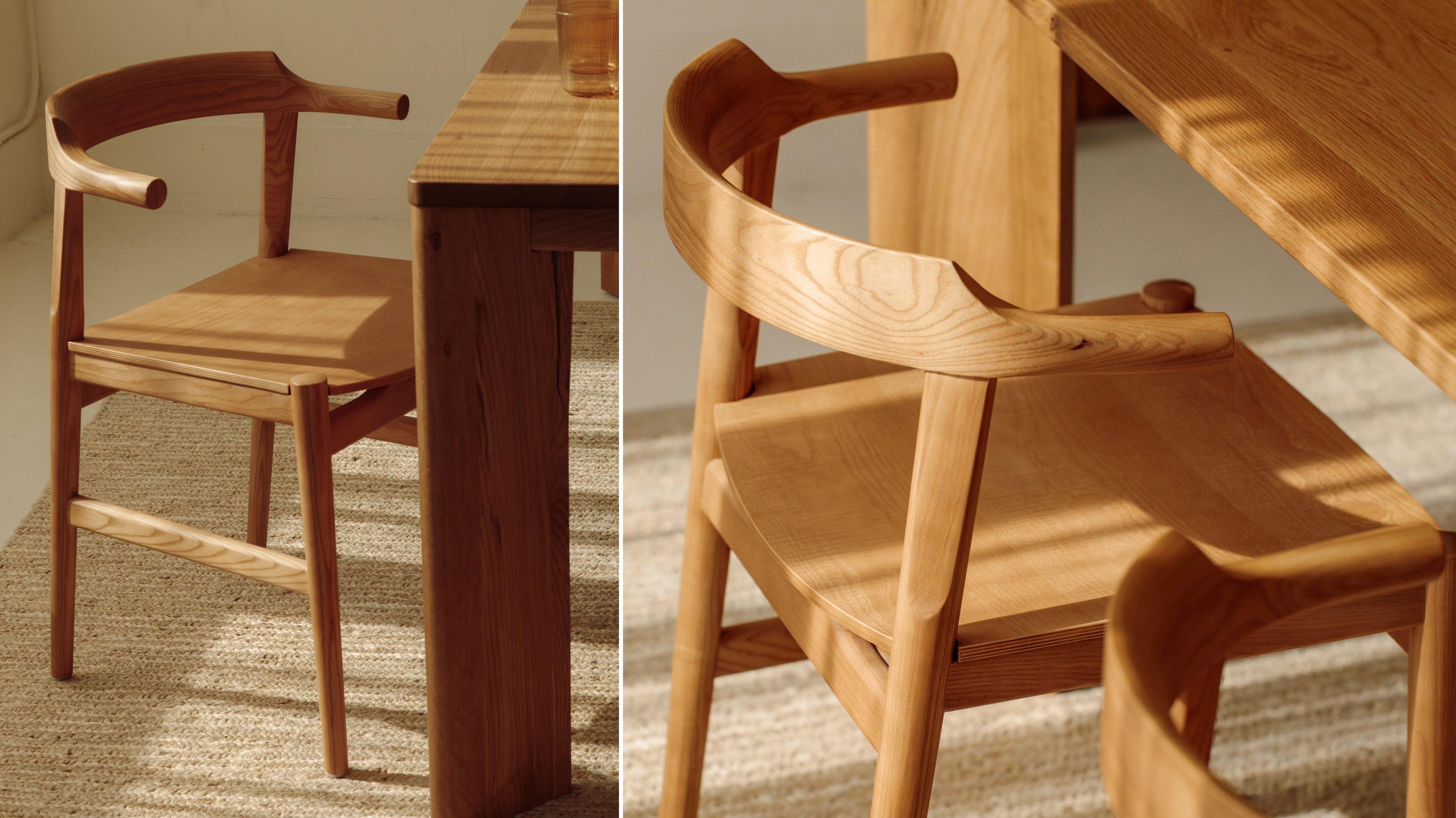 Tuck In Dining Chair, Wood Seat, Stained Oak - Sundays Company Canada