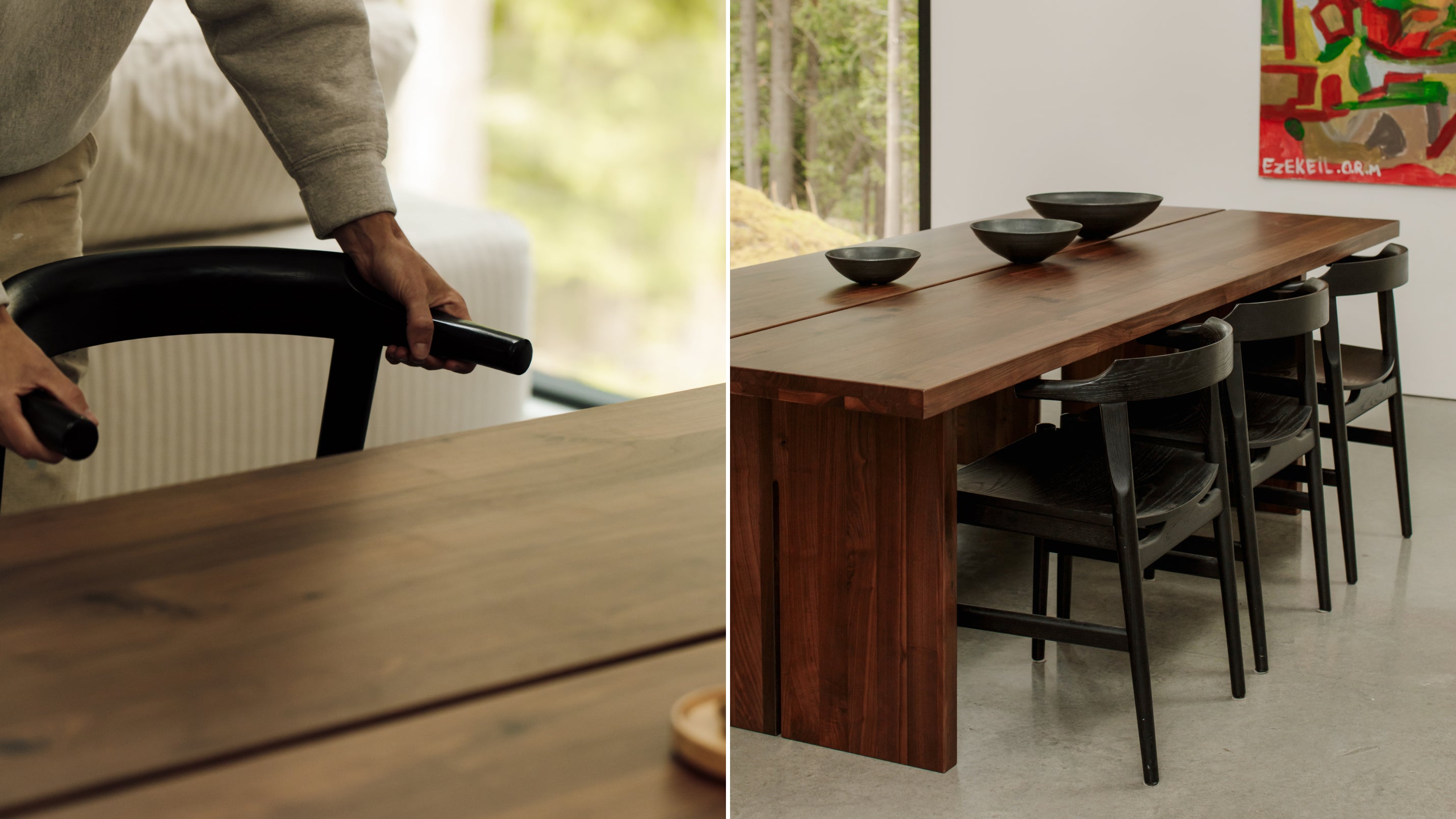 Tuck In Dining Chair, Wood Seat, Black Ash - Image 4