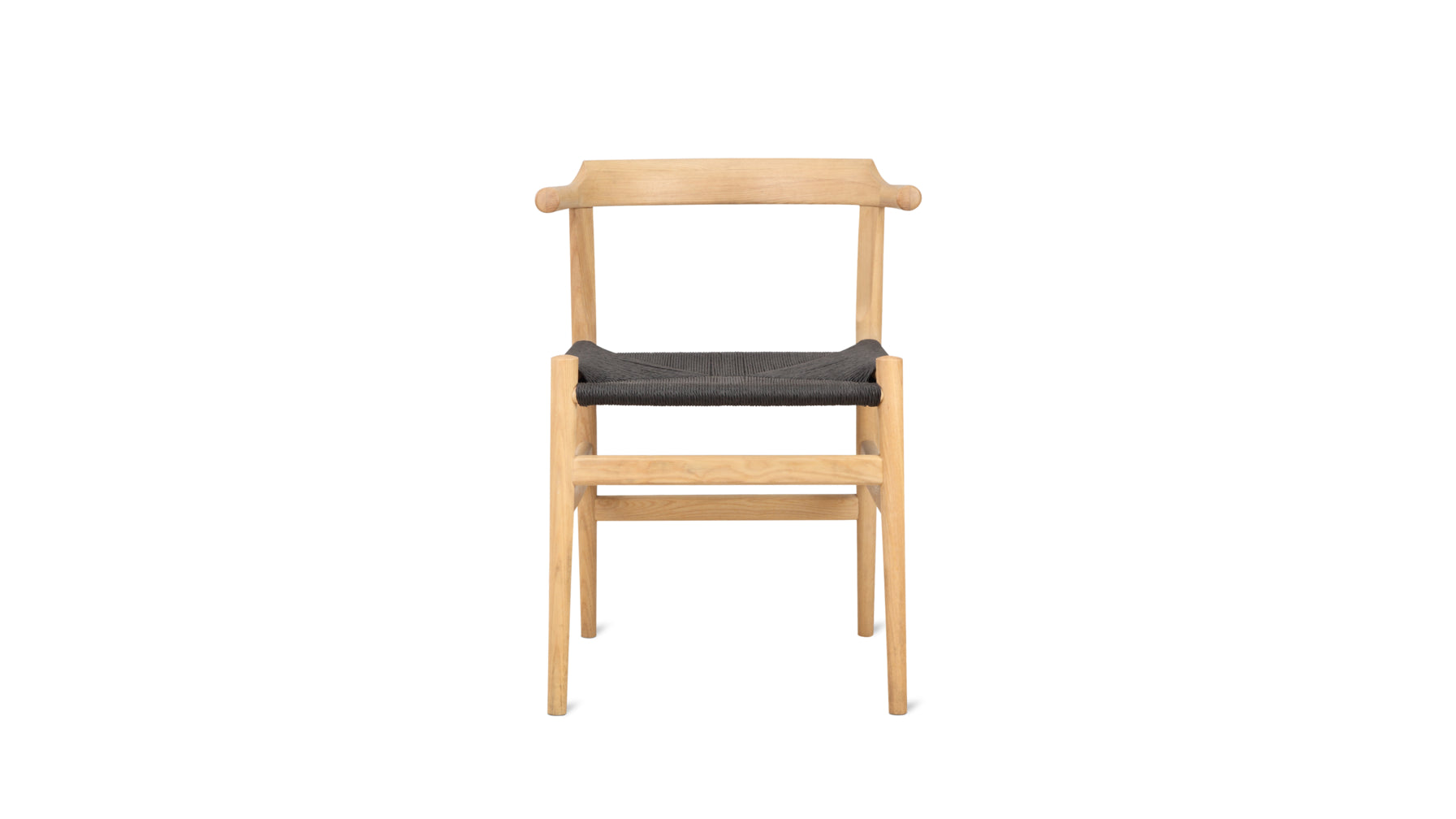 Tuck In Dining Chair, White Ash, Black Papercord Seat