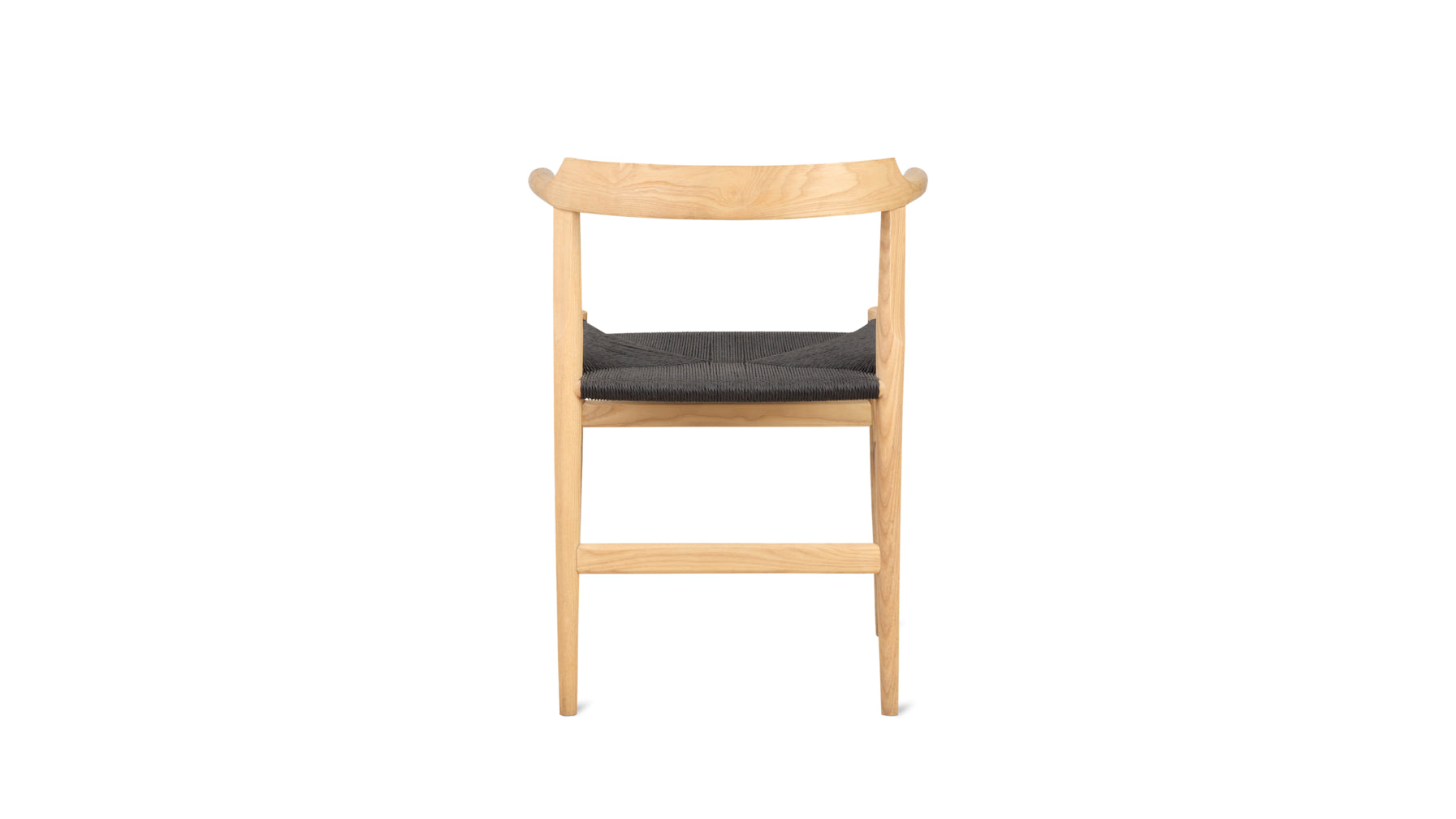 Tuck In Dining Chair, White Ash, Black Papercord Seat