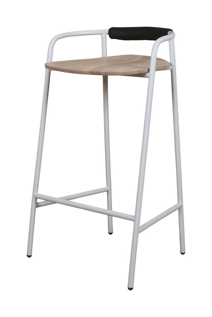 Slow Mornings Stool, Bar, Natural/White Metal - Image 6