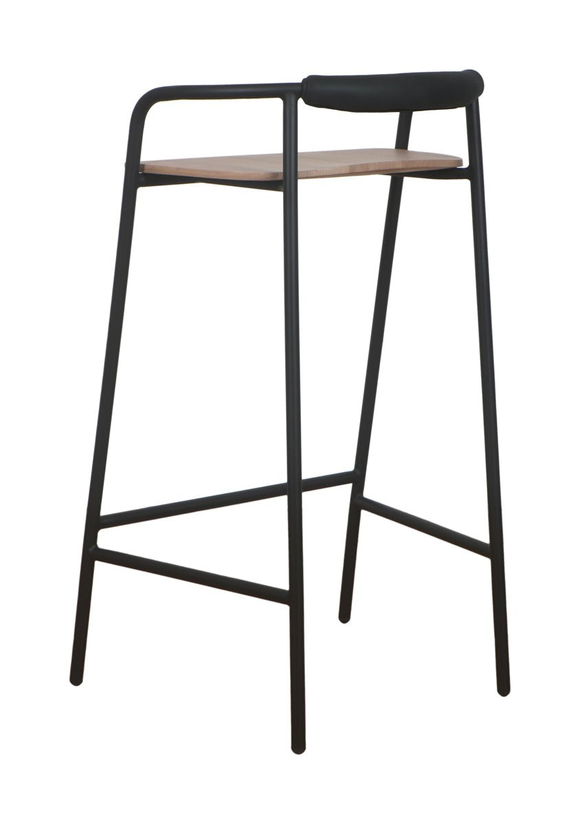 Slow Mornings Stool, Bar, Natural/Black Metal - Image 8