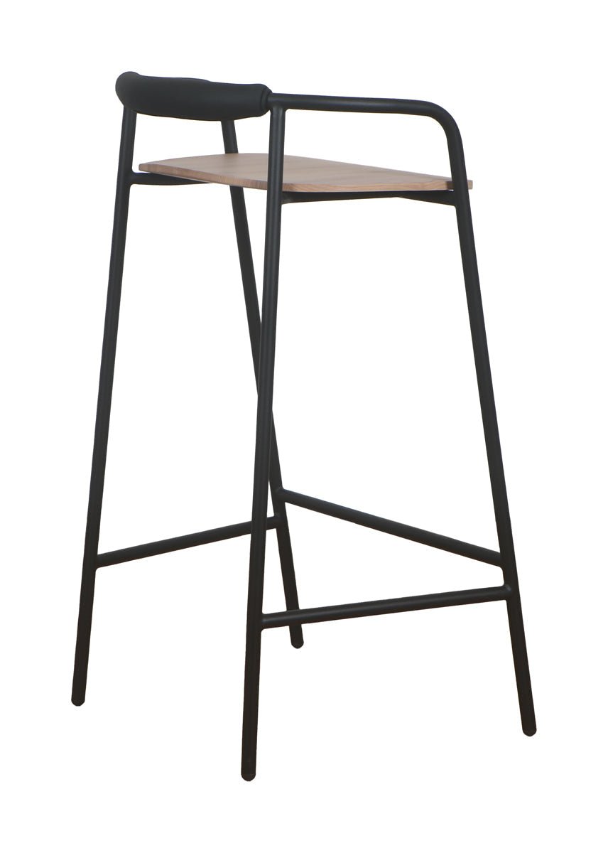 Slow Mornings Stool, Bar, Natural/Black Metal - Image 9