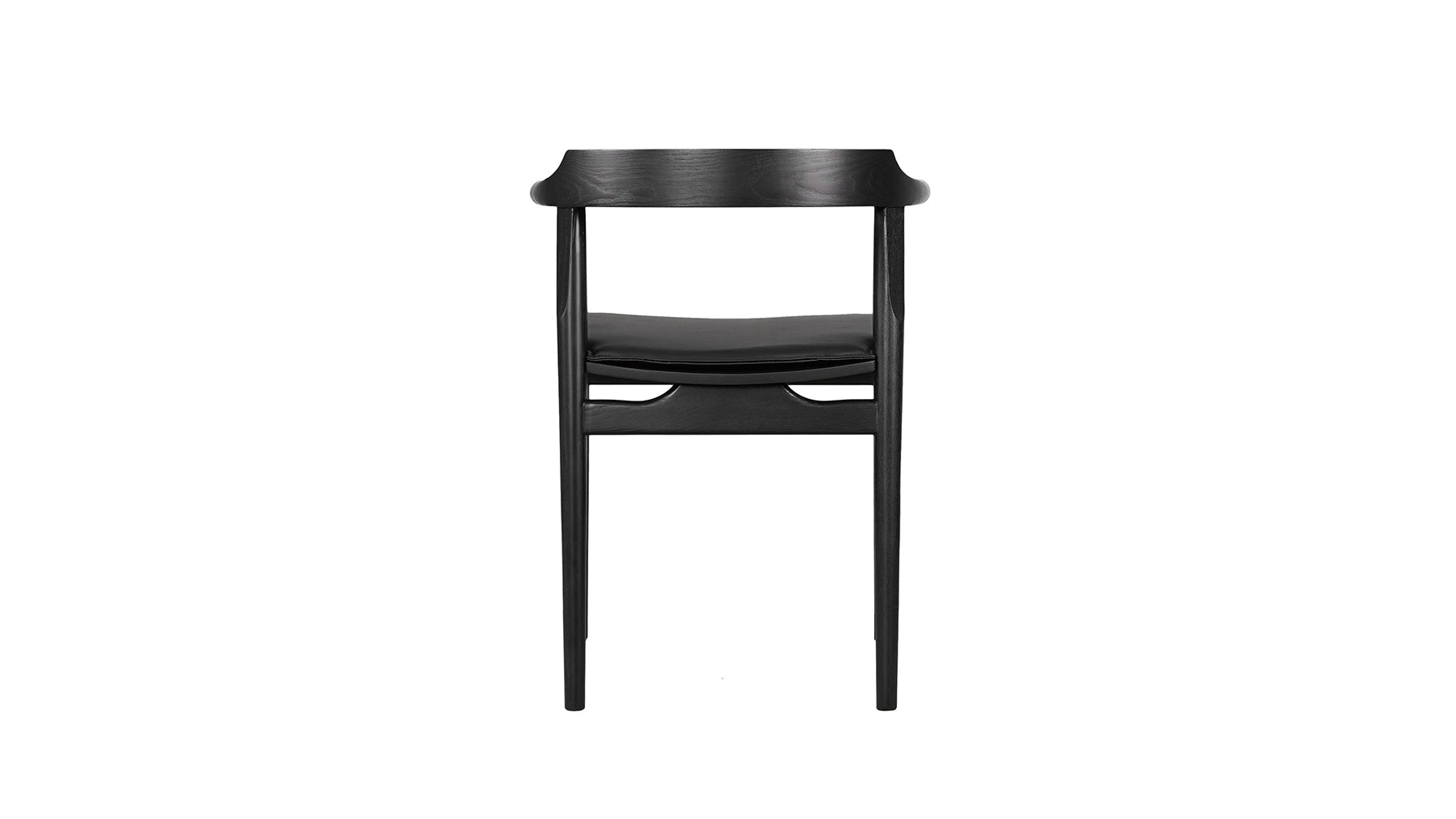 Tuck In Dining Chair with Black Cushion, Black Ash - Image 7