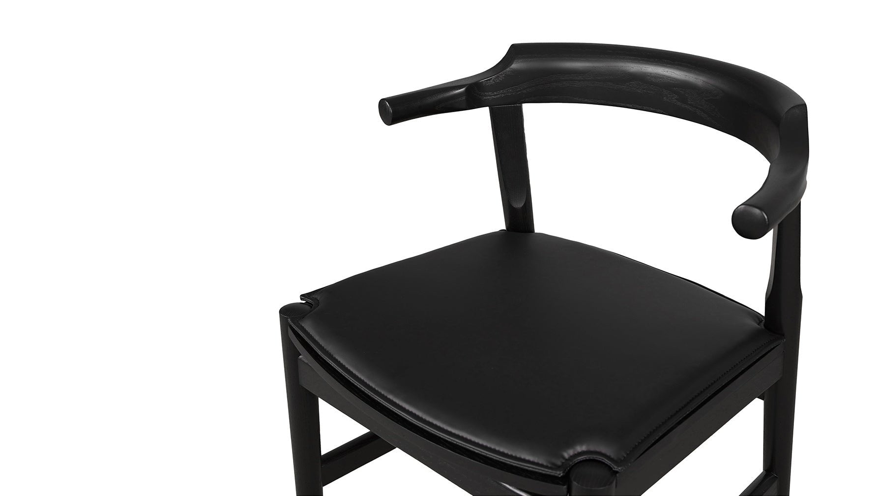 Tuck In Dining Chair with Black Cushion, Black Ash - Image 6