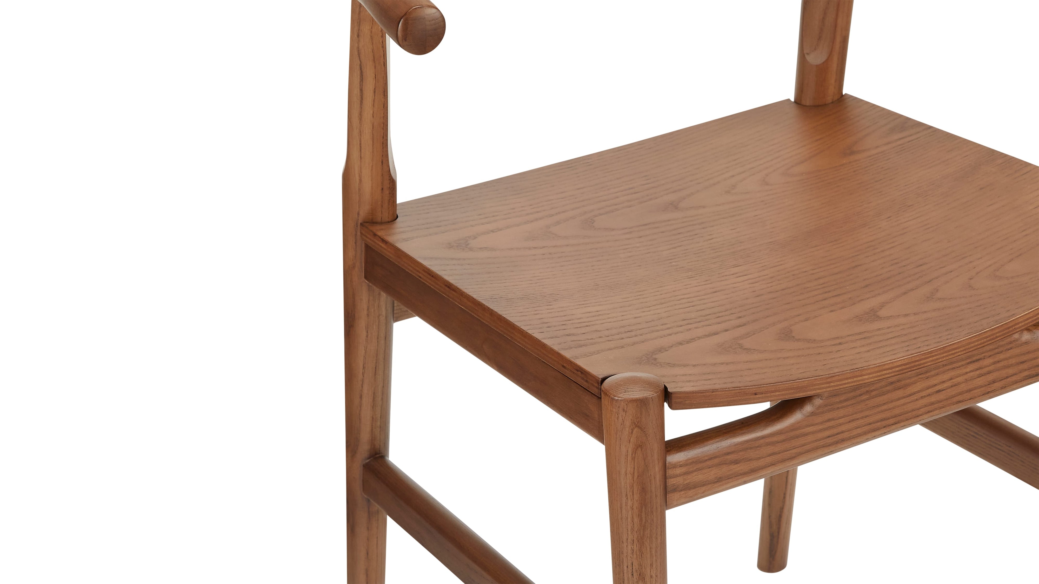 Tuck In Dining Chair, Wood Seat, Stained Walnut
