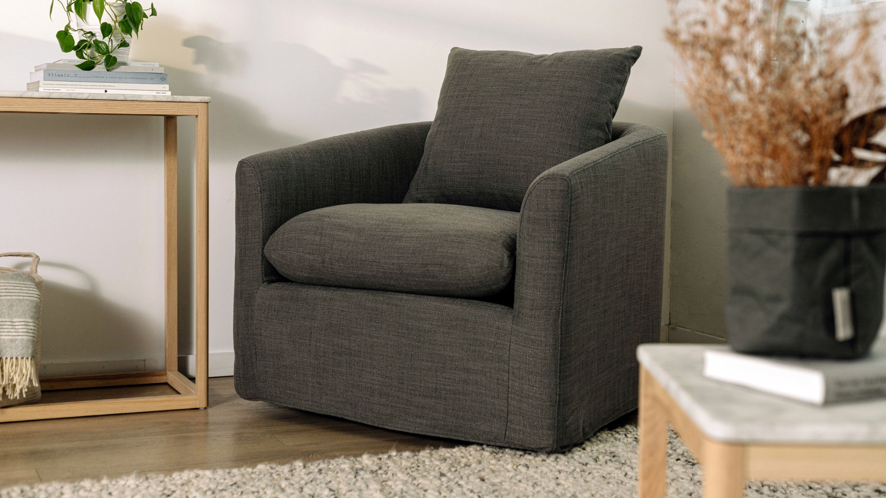 Sink In Swivel Lounge Chair, Slate - Image 3
