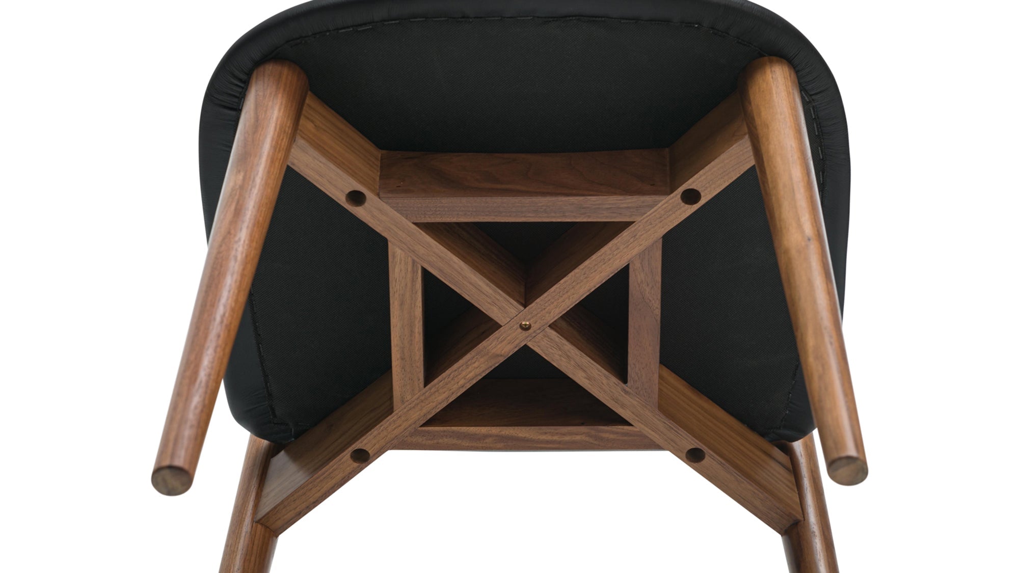 Dine In Dining Chair (Set of Two), Walnut/Black Leather - Image 8