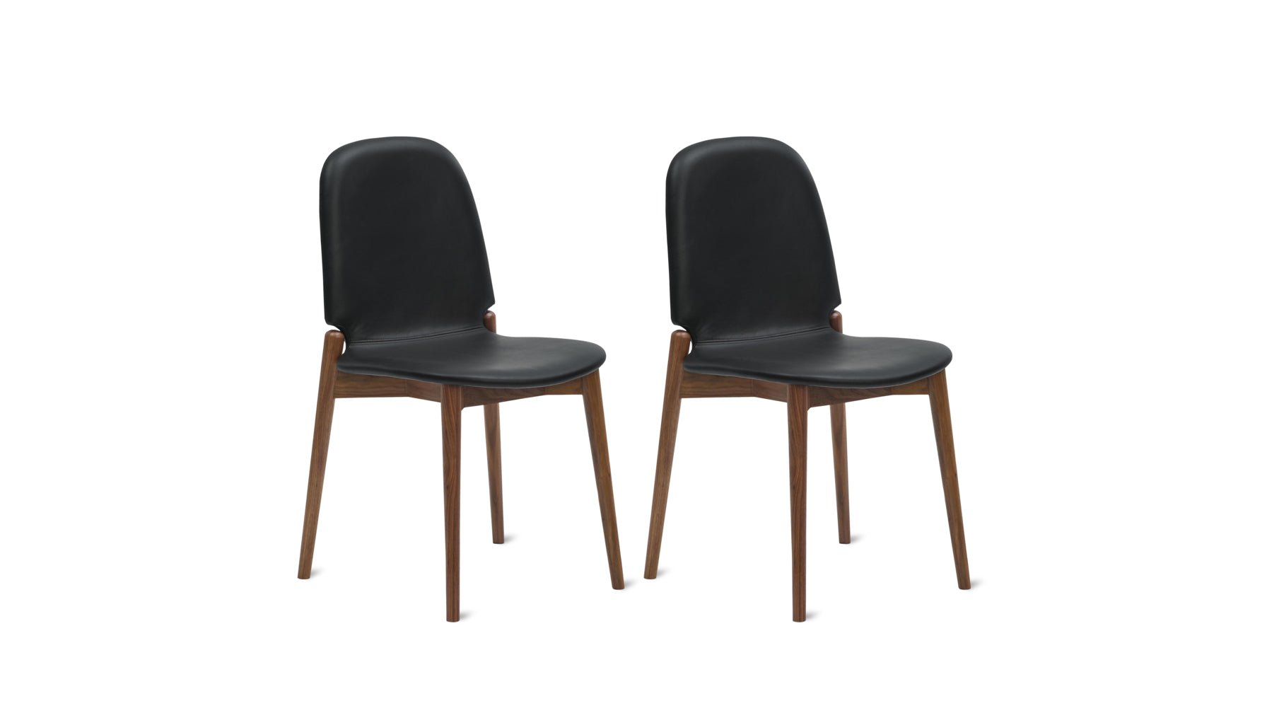 Dine In Dining Chair (Set of Two), Oak/Black Leather - Sundays Dine In Dining Chair (Set of Two), Oak/Black Leather - Sundays