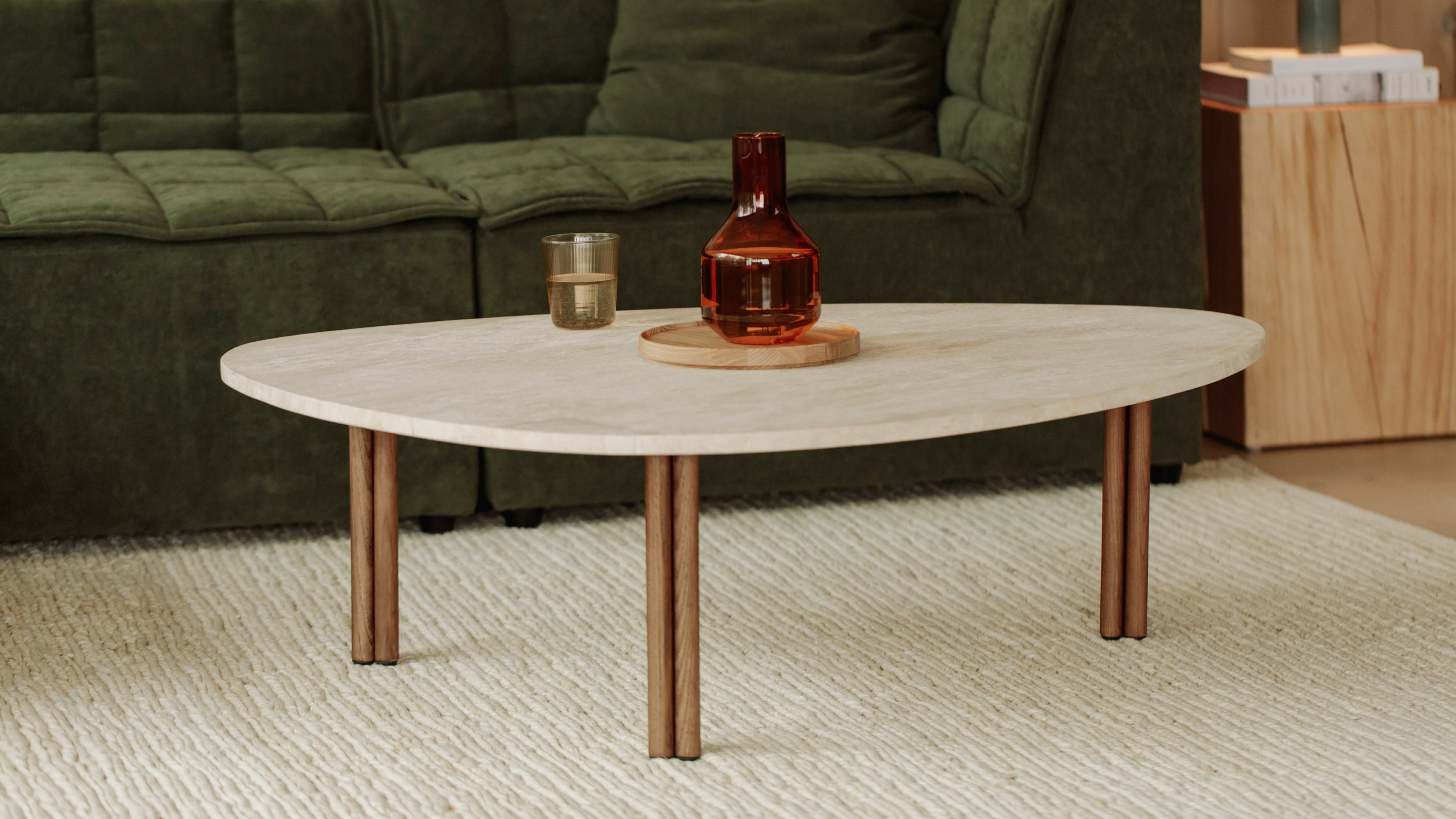 Better Together Coffee Table, Travertine/Stained Walnut - Image 11