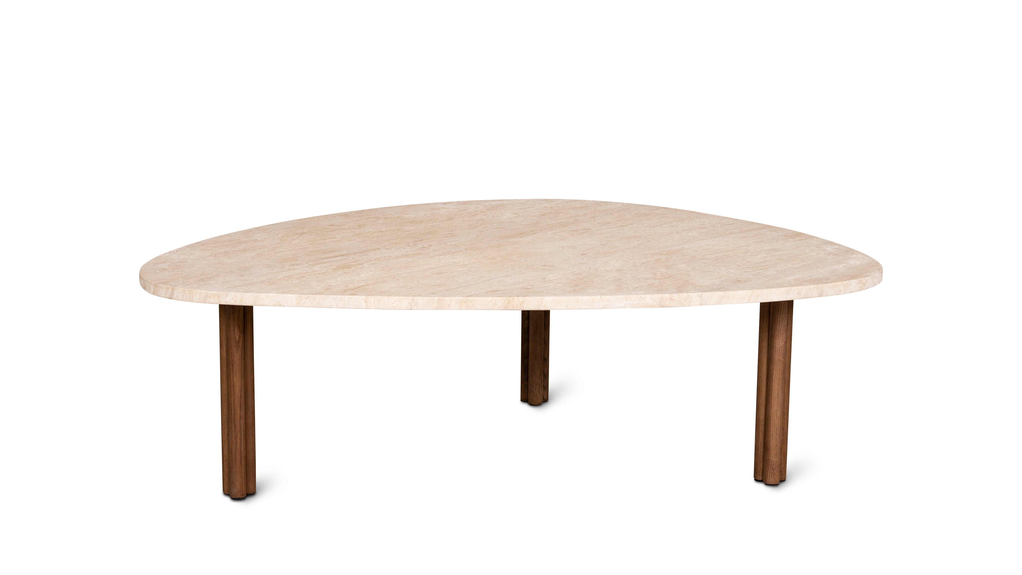 Better Together Coffee Table, Travertine/Stained Walnut